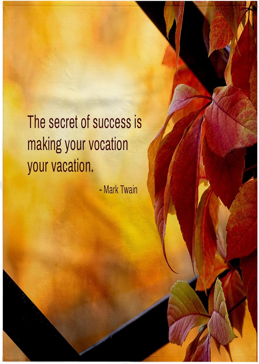 3dRose The Secret of Success is... Mark Twain Quote. Charming Autumn Colors 22x30 Bath Hand Pool Towel
