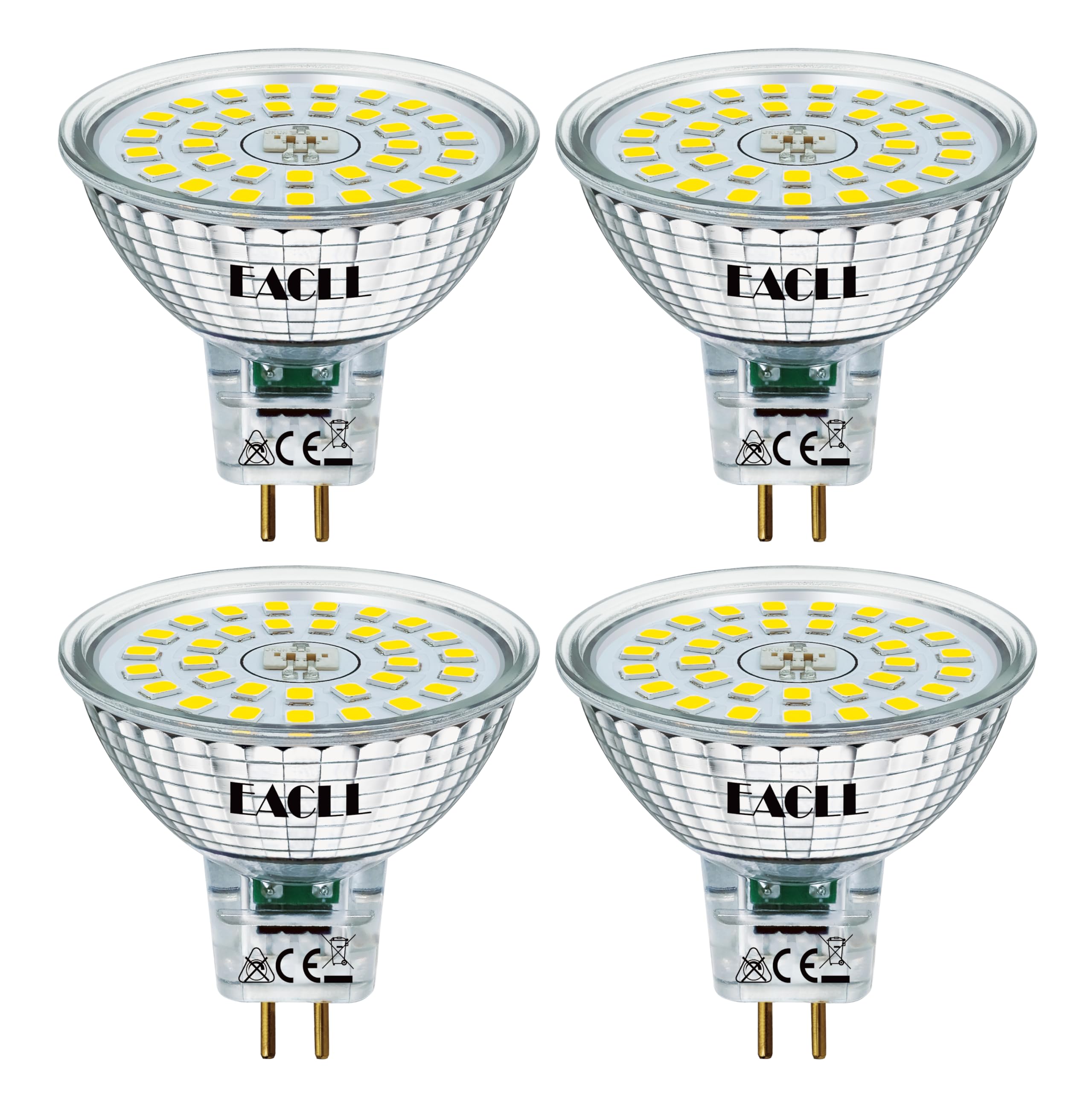 EACLL GU5.3 LED 6W/6.5W Ersetzt 50W/55W/60W Halogen MR16 Glühbirne Leuchtmittel, AC/DC 12V Flimmerfrei Strahler, Abstrahlwinkel 120 Grad Spot, Nicht Dimmbar Reflektorlampen