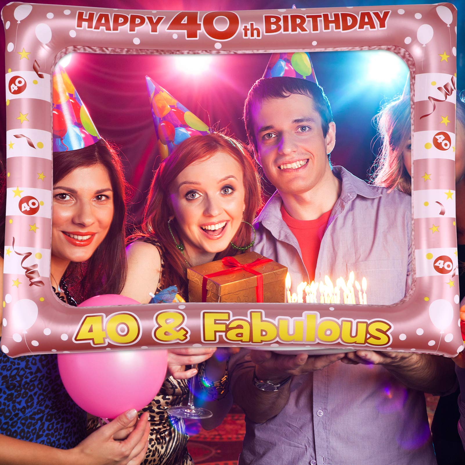 Cadres pour 40e anniversaire - Cadre gonflable pour selfie - Accessoires pour anniversaire, mariage, fête de remise de diplôme, fournitures de fête