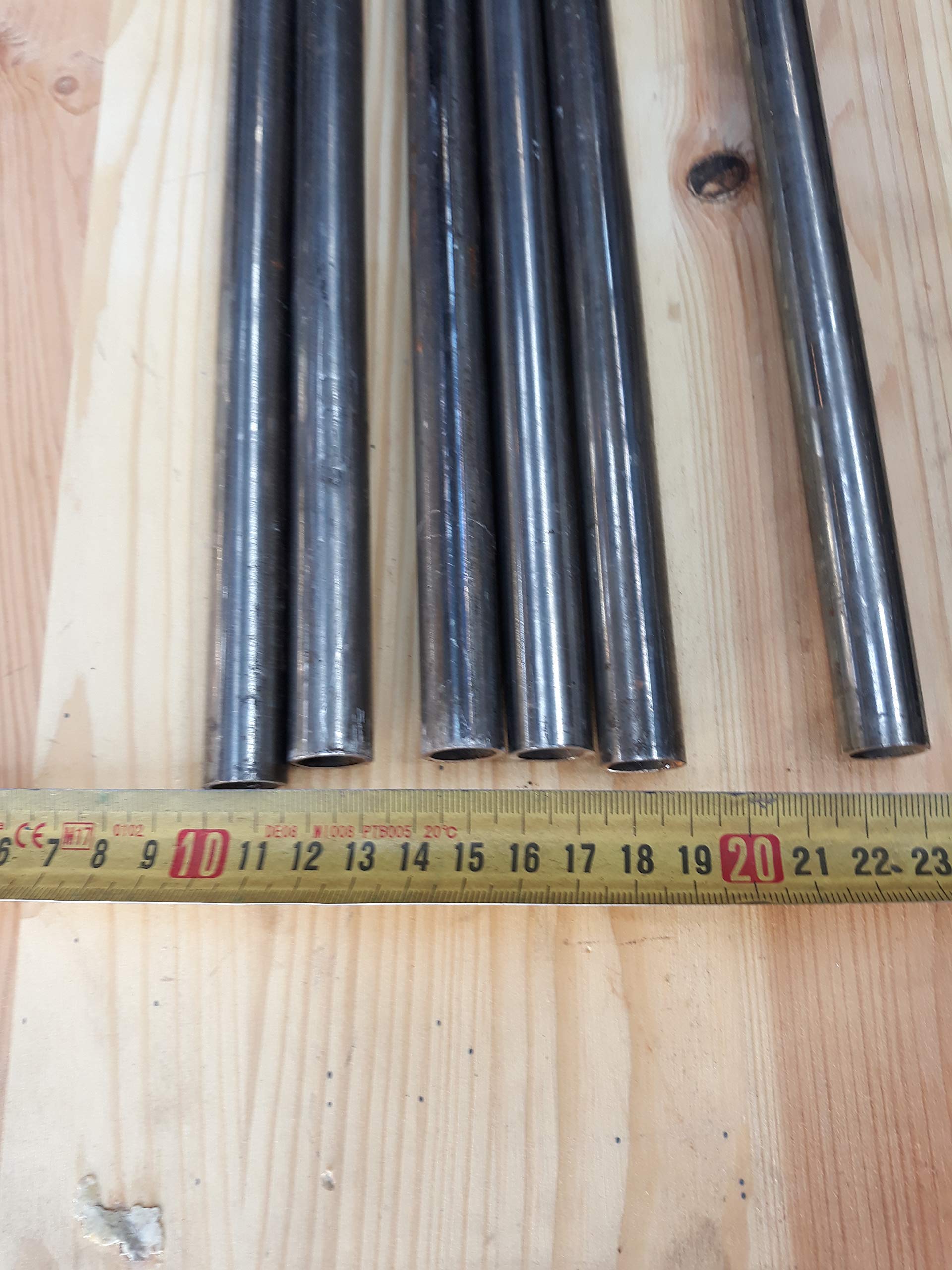 Tubo redondo de 16 mm. en 1,5 mm. de espesor. Hierro normal. Set de 6 uds de 1 metro