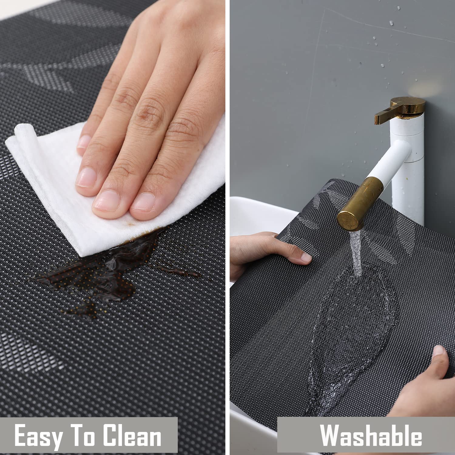 HOKIPO PVC Mats for 6 Seater Dining Table with Runner (AR4270), Black 4