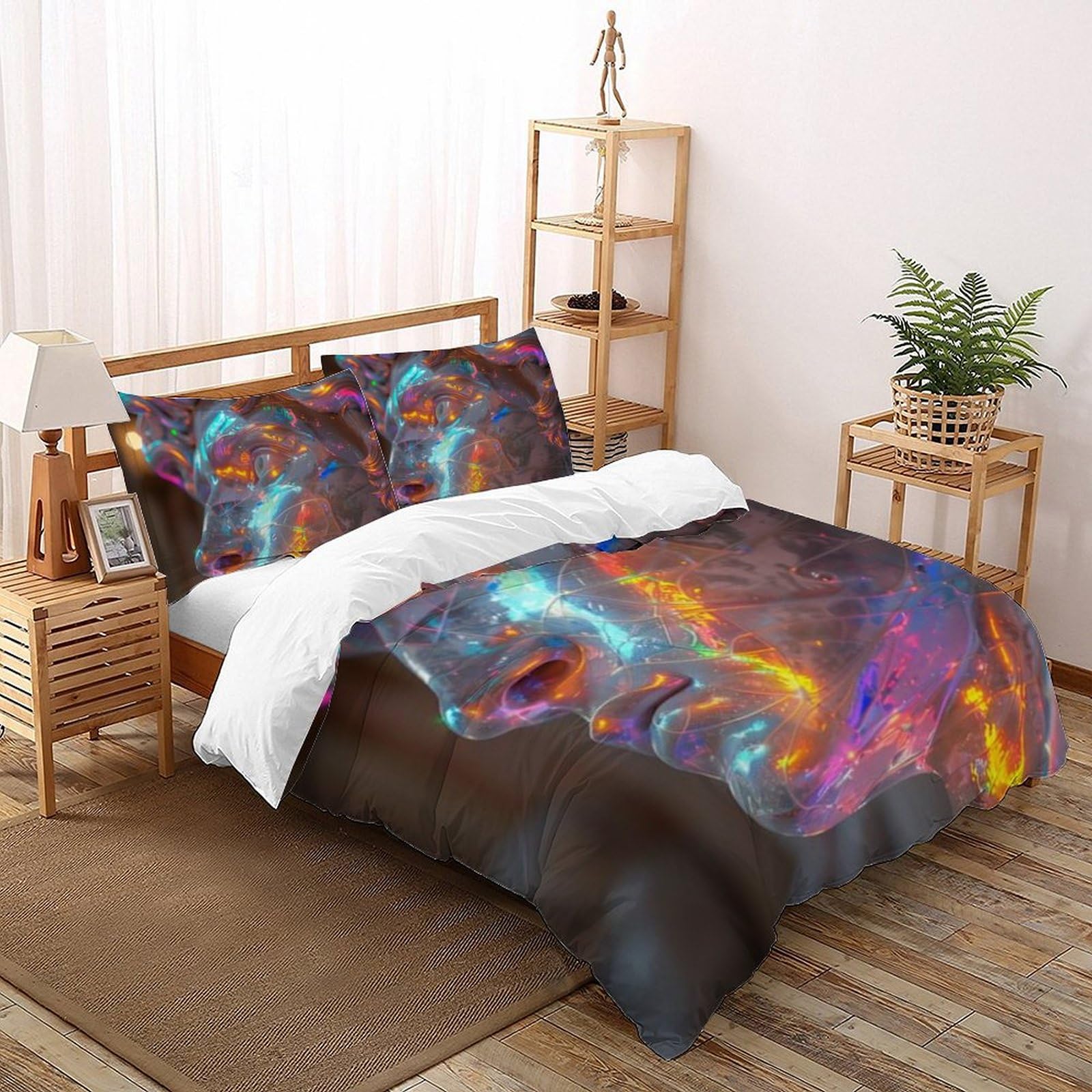 Housse de couette King 3D microfibre moderne pour chambre de garçon avec taies