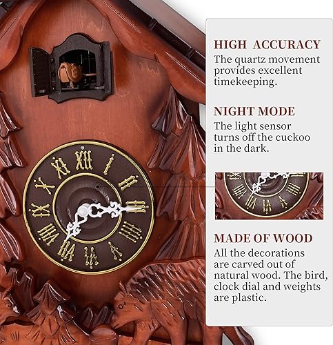 Miniatura 2 de Kendal Reloj de cuco reloj de pared vintage reloj de cuco de madera hecho a mano MX317