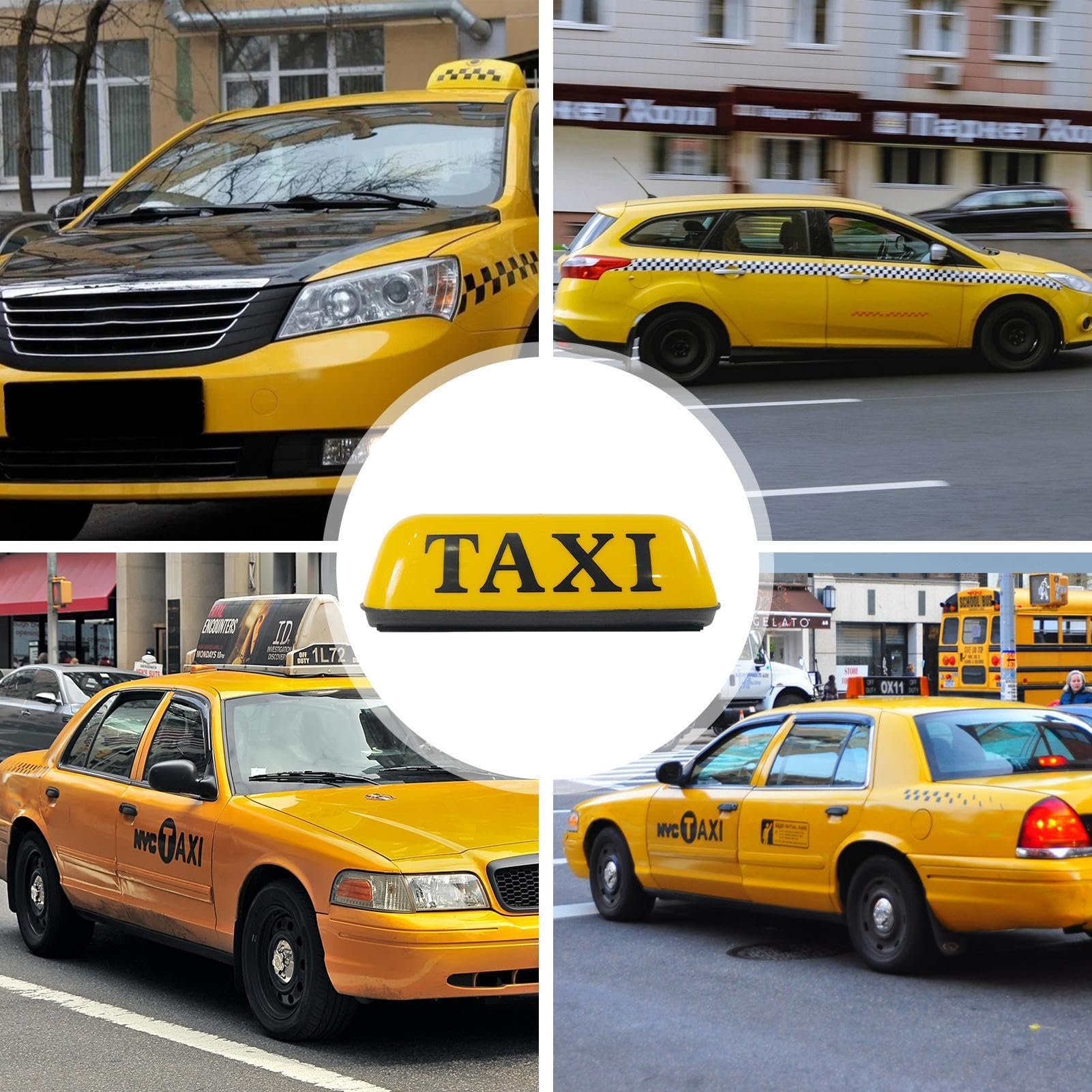 Insegna magnetica per taxi: insegna pubblicitaria per taxi, luce a cupola per taxi | Insegna per tetto taxi vintage con luci a LED, insegna per lampada da tetto per taxi per auto ad alta visibilità, l