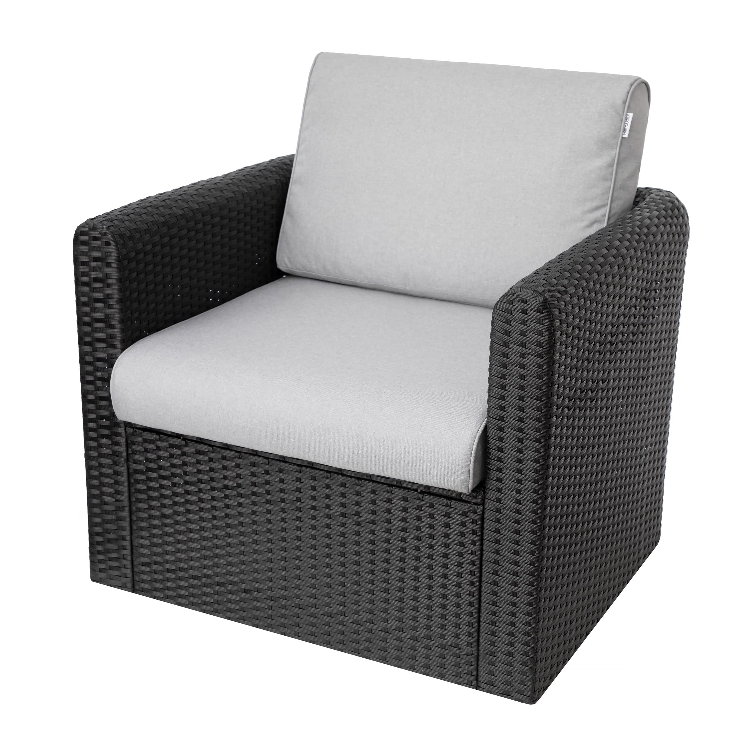Cojin para Silla de Exterior - Cojín para Muebles de jardín con Respaldo - Cojin de Asiento 70x70 cm - Impermeables - Fresno