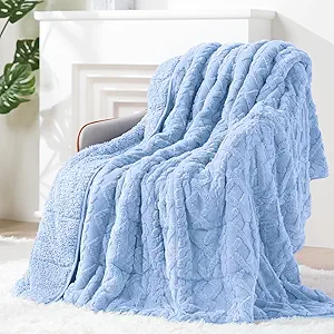 Super Fuzzy Soft Sherpa Fleece Weighted Blanket, 20 lbs Dual Sided Fluffy Heavy Weighted Blankets for Adults - No Bunching with Double Layers of Soft Inner Lining (60"x 80", 20 Pounds)