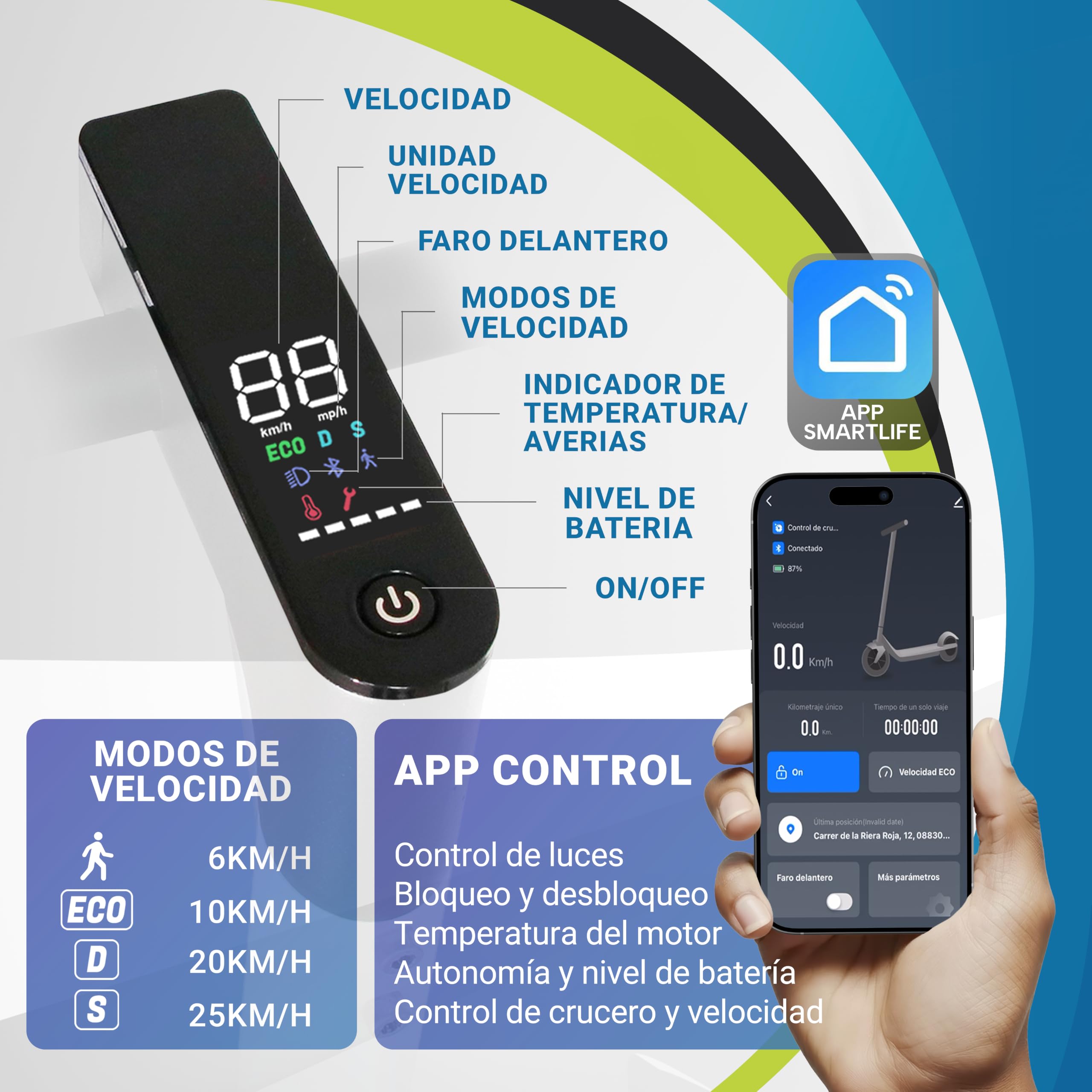 MASCOOTER S1 | Patinete Eléctrico Adultos Homologado con Talleres en España | 600W | 20 km | 3 Años de Soporte | Homologado DGT | Intermitentes | Ruedas 9.5" Aire | Regeneración al Frenar (AER) | HPB