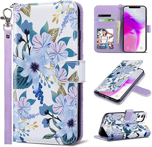 ULAK Funda de piel sintética compatible con iPhone 11 con tarjetero y cierre magnético con función atril, a prueba de golpes, para iPhone 11 de 6.1