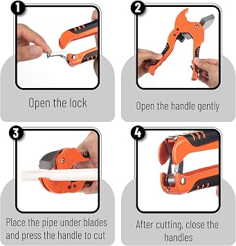 Bates- PVC Pipe Cutter, Cuts up to 1-5/8, Ratchet Pipe Cutter