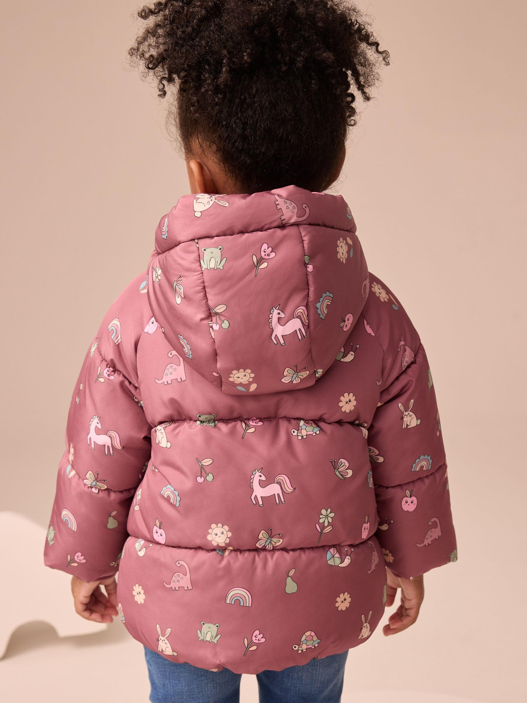 NEXT Niñas Abrigo acolchado con forro de pelo sintético y diseño impermeable