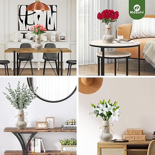 Miniatura 3 de Jarrón de cerámica para plantas, jarrón de hierba de las pampas, jarrón blanco mate de 8 pulgadas de alto, florero bohemio para decoración del