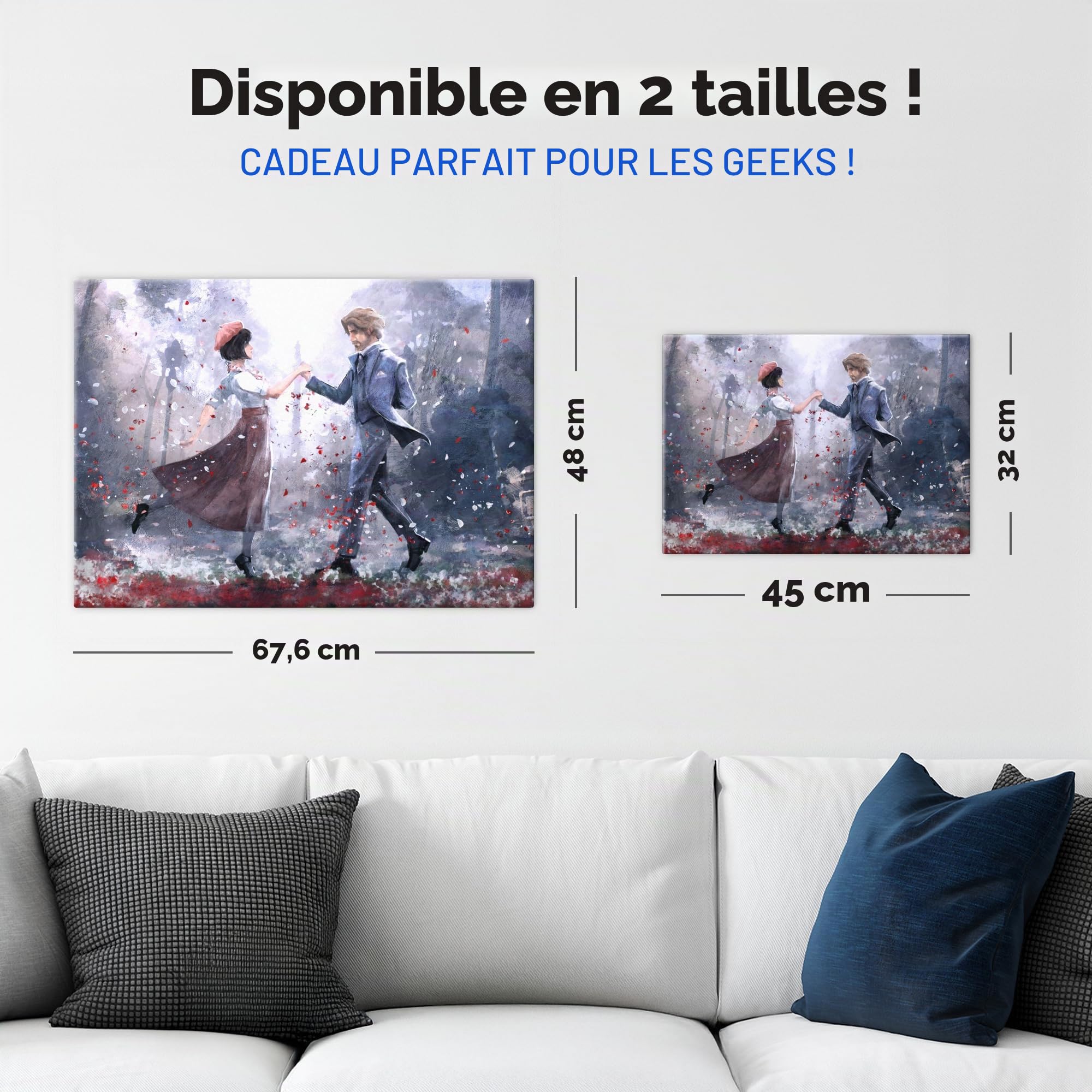 Displate Officiel Clair Obscur: Expedition 33 Poster - Sophie and Gustave - Métallique Fixation Magnétique Licence Officielle Image Affiche de Haute Qualité 45 cm x 32 cm