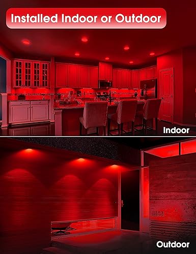 Miniatura 5 de Luces de inundación rojas Paquete de 2, Par38 15 W (equivalente a 100 W) E26 bombillas LED rojas para exteriores, no regulable, bombilla de color