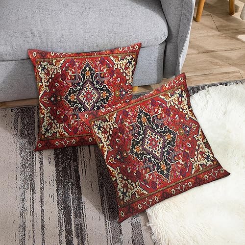 Miniatura 3 de Britimes Fundas de almohada, decoración de arte azteca para el hogar, 18 x 18 pulgadas, juego de 2 fundas de cojín para sofá, fundas de almohada