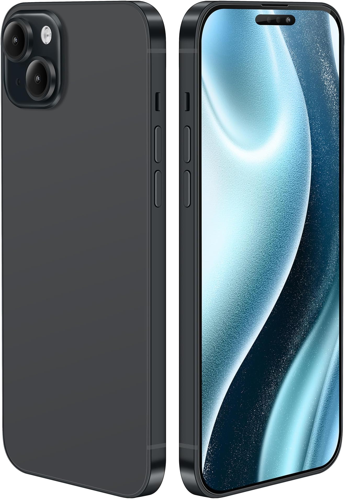 Dummy Fake Prop Phone Compatible with iPhone 15/15 Plus Non-Working Store Display Phones Kids Pretend Play Phone That Look Real (for 15 Black Colorscreen)