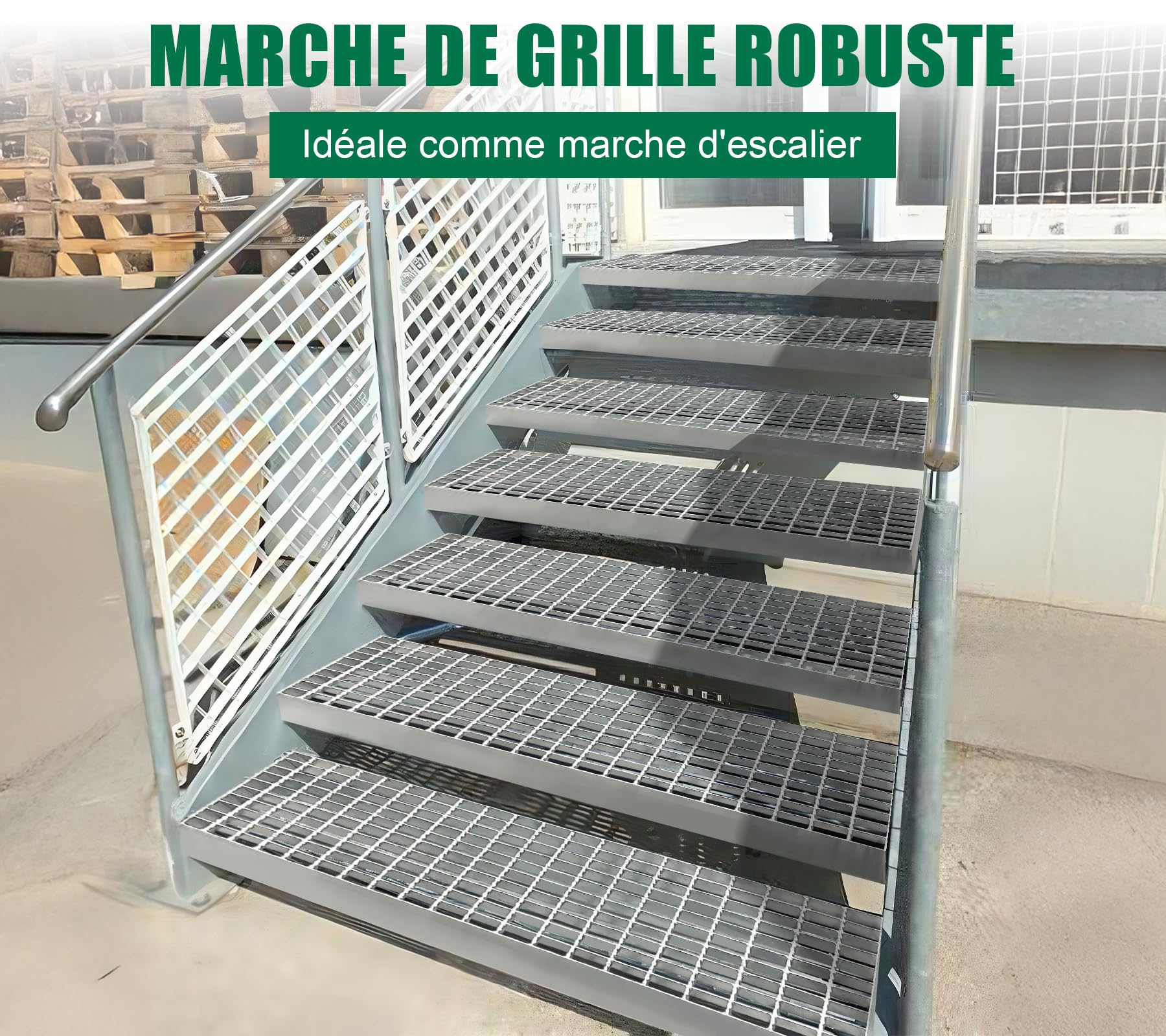 Caillebotis extérieur en Acier galvanisé B125 1000x300x30mm Rectangulaire sans Cadre