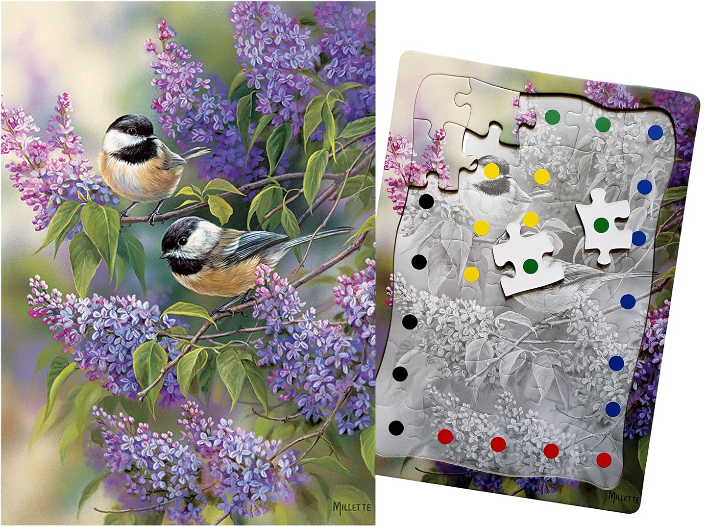 Keeping Busy Chickadee Duo 35 Piece Sequenced Jigsaw Puzzle Engaging Activities / Puzzles / Games for Dementia and Alzheimer's for Older Adults