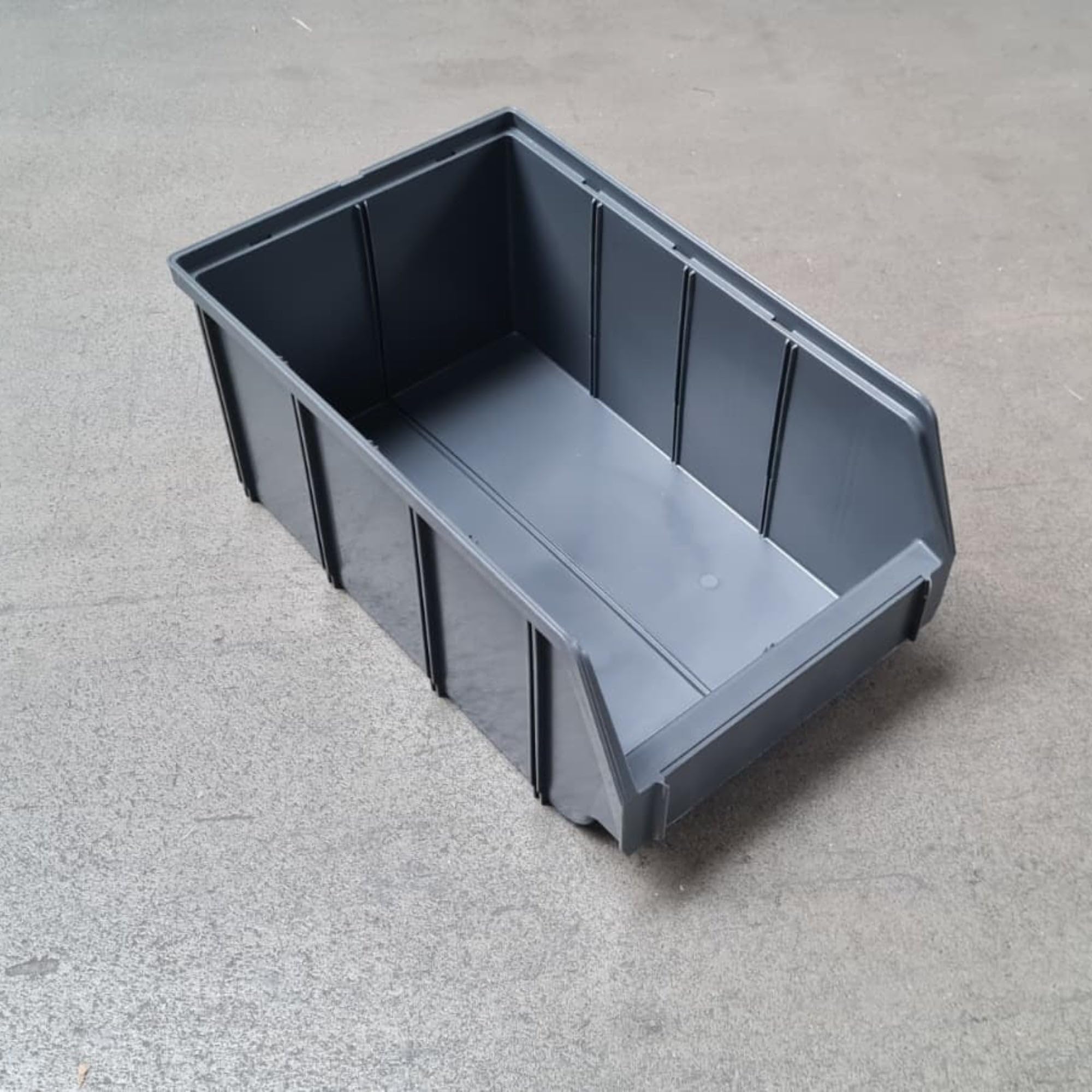 15 Stapelboxen Größe 4 Anthrazit – Robuste Lagerboxen 335×209×152mm für Werkstatt, Schrauben & Kleinteile – Sichtlagerkästen stapelbar