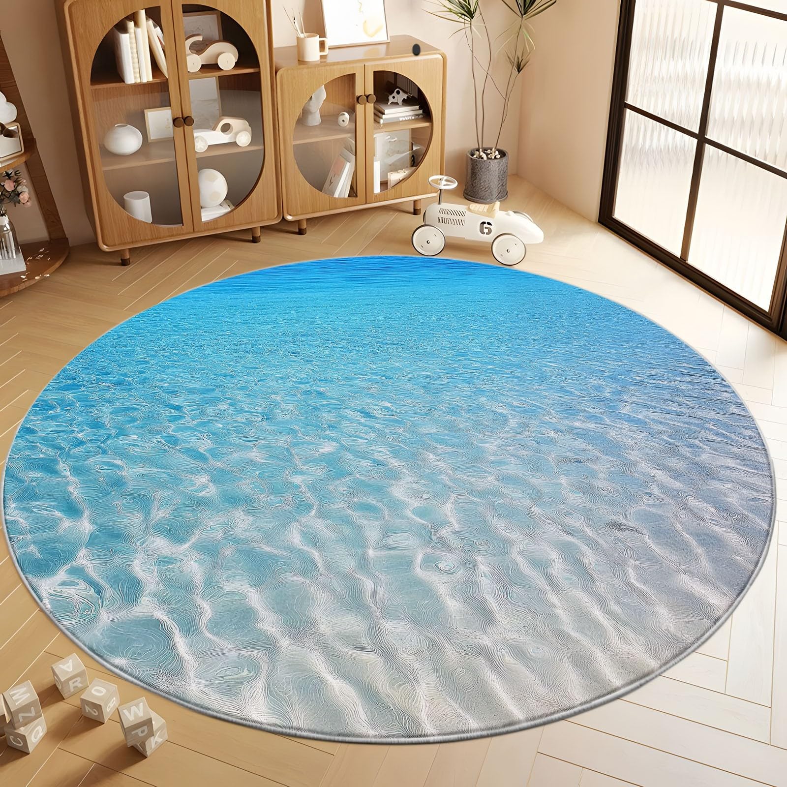 Amazon.com: Non-Slip Round Area Rug 3 ft, Beach Sand Washable