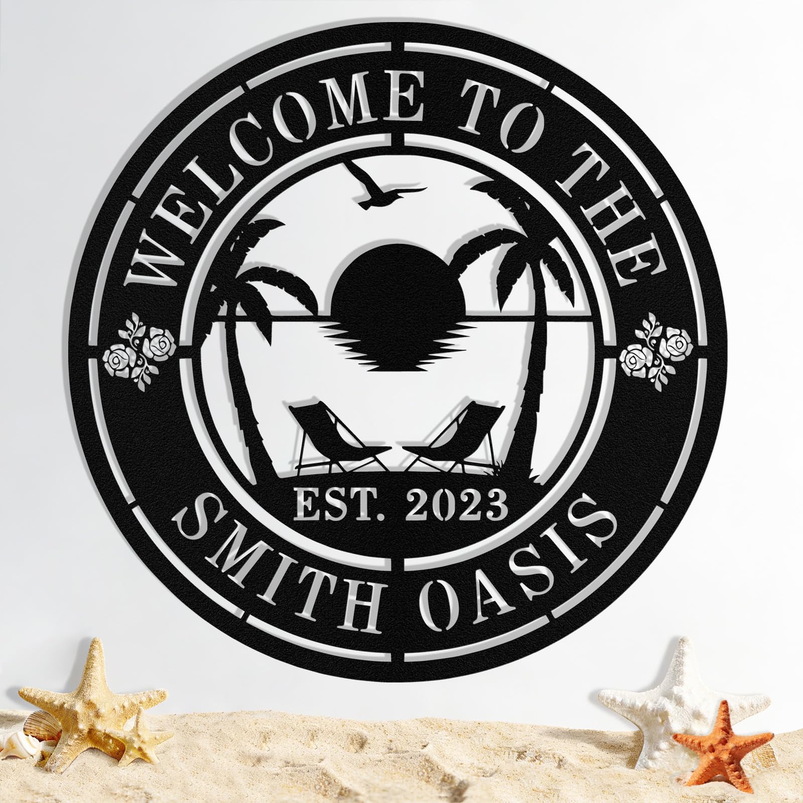 Personalized Metal Pool Signs for Outside, Custom Pool Backyard Oasis Sign