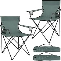 Vista 12 de Joyfair Silla de camping portátil, sillas plegables para césped al aire libre para adultos, sillas plegables grandes resistentes para playa, pesca