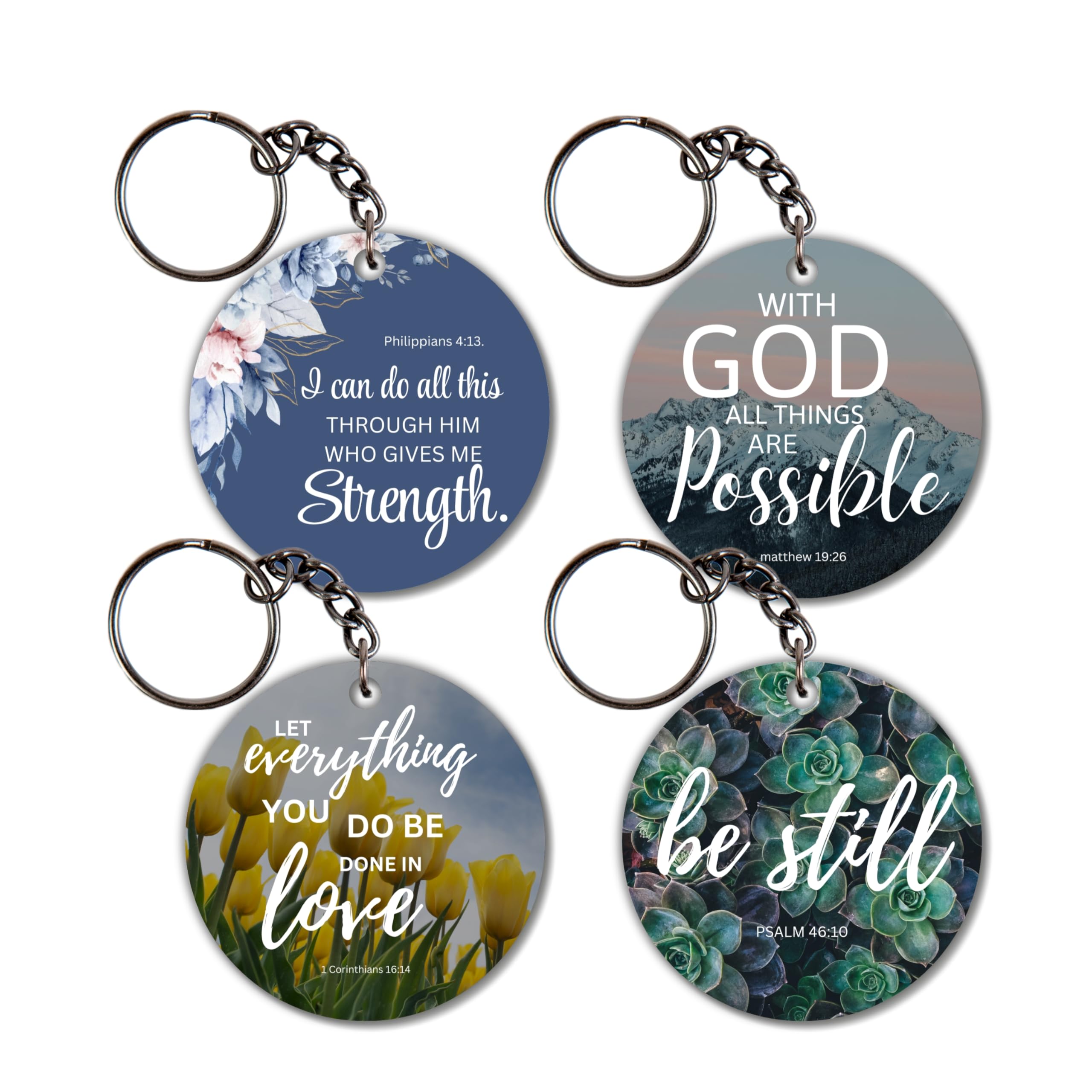 Set of 4 Bible Verse Wooden Keychains – 1.97-inch MDF Keychains with Stainless Steel Chain, Inspirational Christian Faith Quotes – Perfect Religious Gift for Men, Women, & Kids-image-17