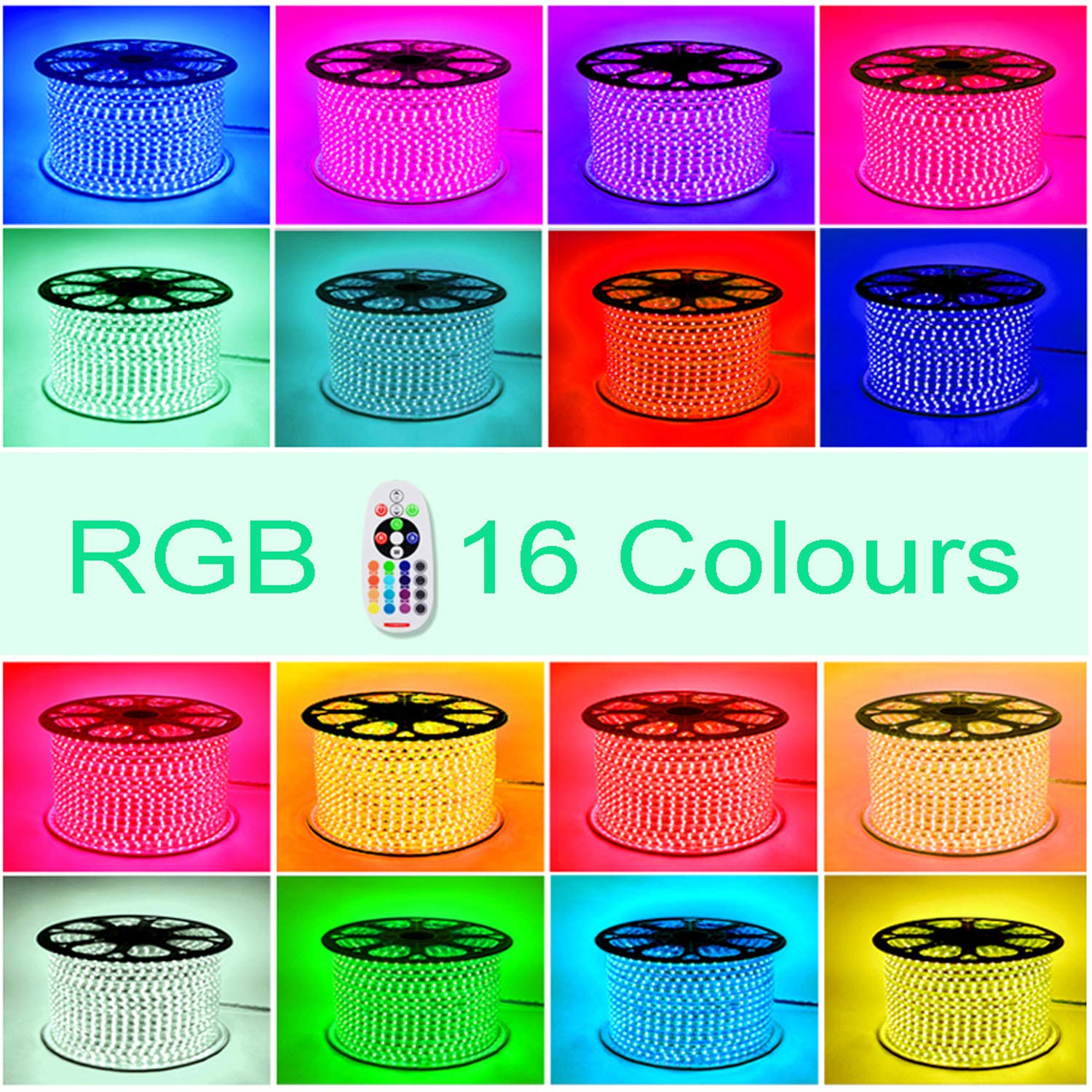 25m RGB LED Strip, 220V dimmbar Streifen, 5050 Farbwechsel Lichtleiste, 60 LEDs/m Led Band, wasserdichte Lichtschlauch mit Trafo & 24-Tasten IR Fernbedienung