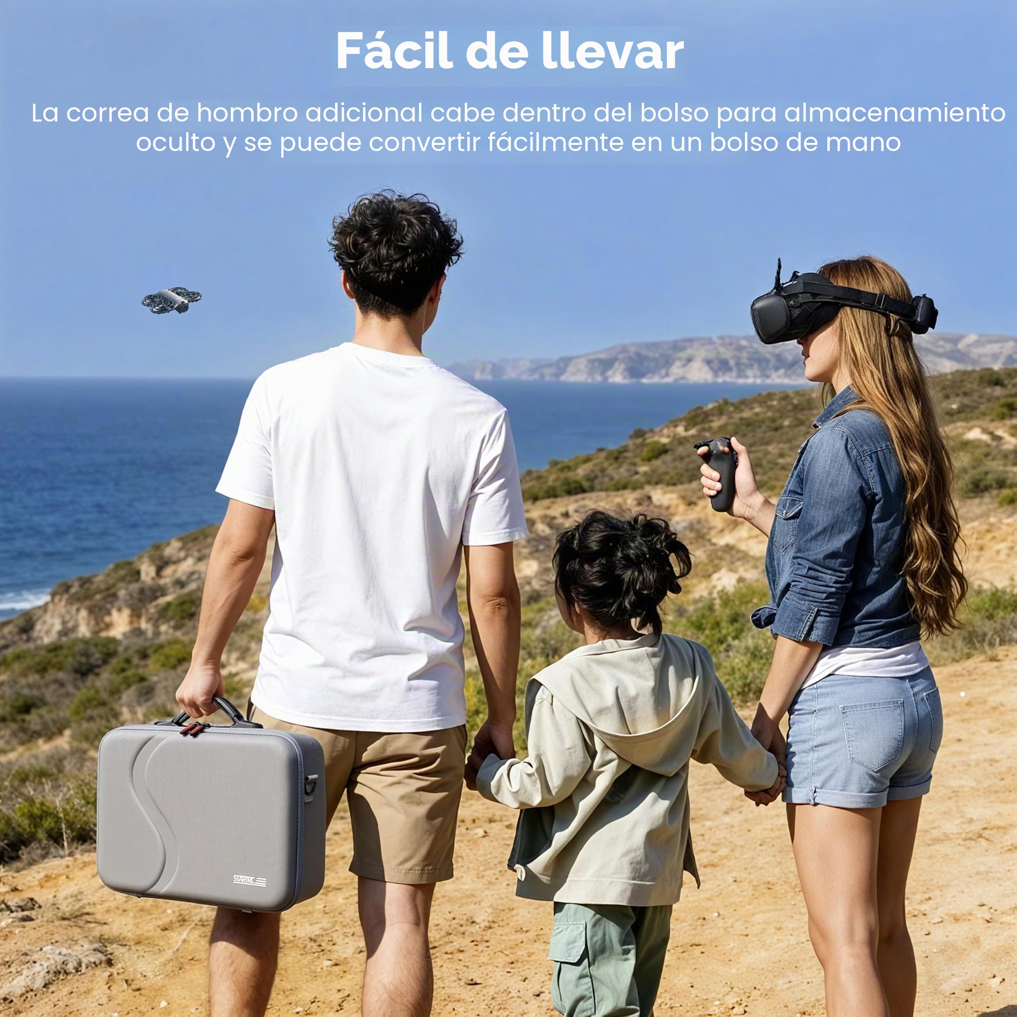 STARTRC Funda para Neo 2 y Goggles N3 Accesorios, Portátil PU Bolsa de transporte para DJI Neo 2 Motion Fly More Combo para RC Motion 3, Goggles N3, Estación de Carga [Solo Bolsa], gris, Cómodo