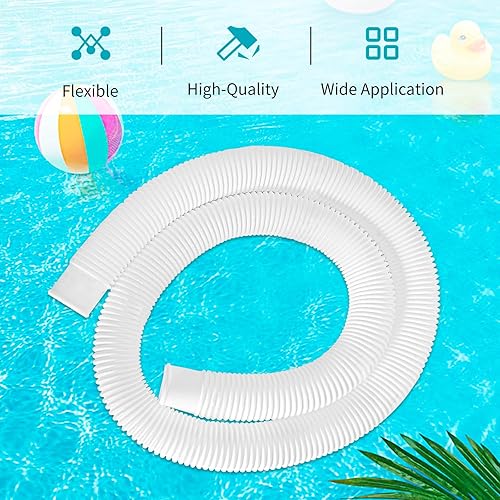Miniatura 3 de Mangueras de piscina de 1.25 x 59 pulgadas compatibles con filtro de bomba de superficie de desnatador de piscina Intex, tubos de manguera de bomba
