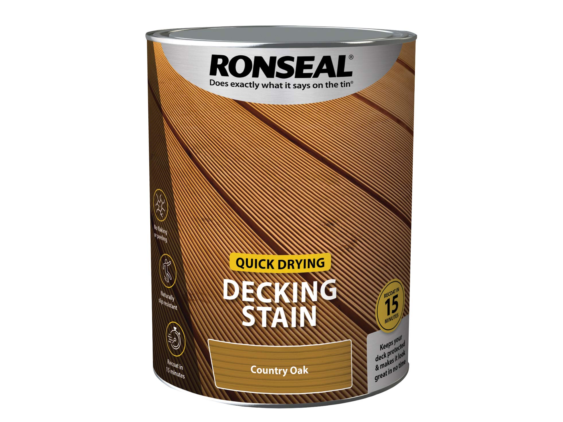 Ronseal 39084 Quick Drying Decking Stain Country Oak 5 Litre