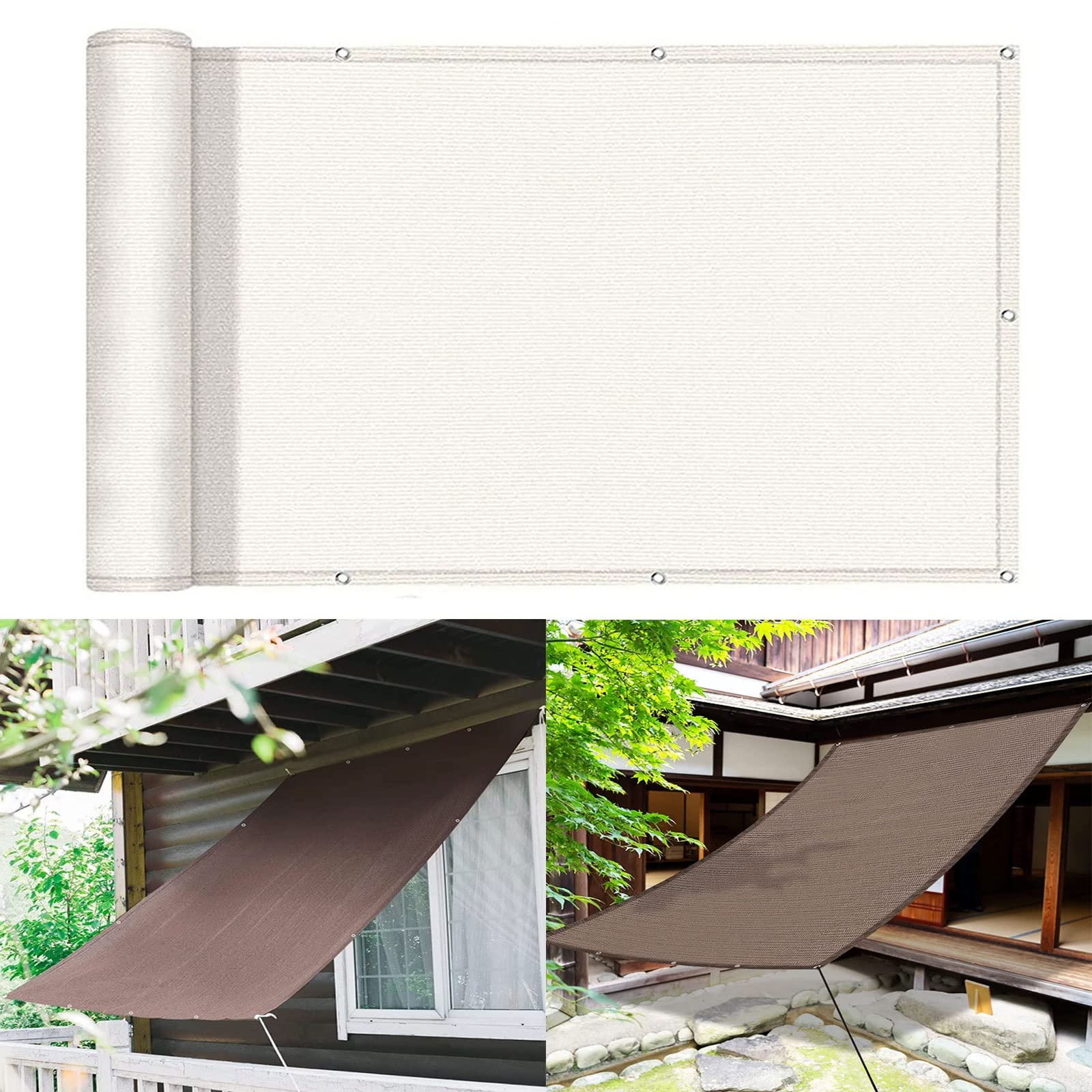 Sun Shade Sail 3.2 x 6 m 95% UV Block Tear Resistant Outdoor Pergola Awnings with Mounting Ropes for Outdoor Garden Pergola Patio, White