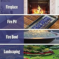 Vista 7 de American Fireglass, vidrio para hogar con vidrio para hoguera y vidrio para estufa, Azul Royal