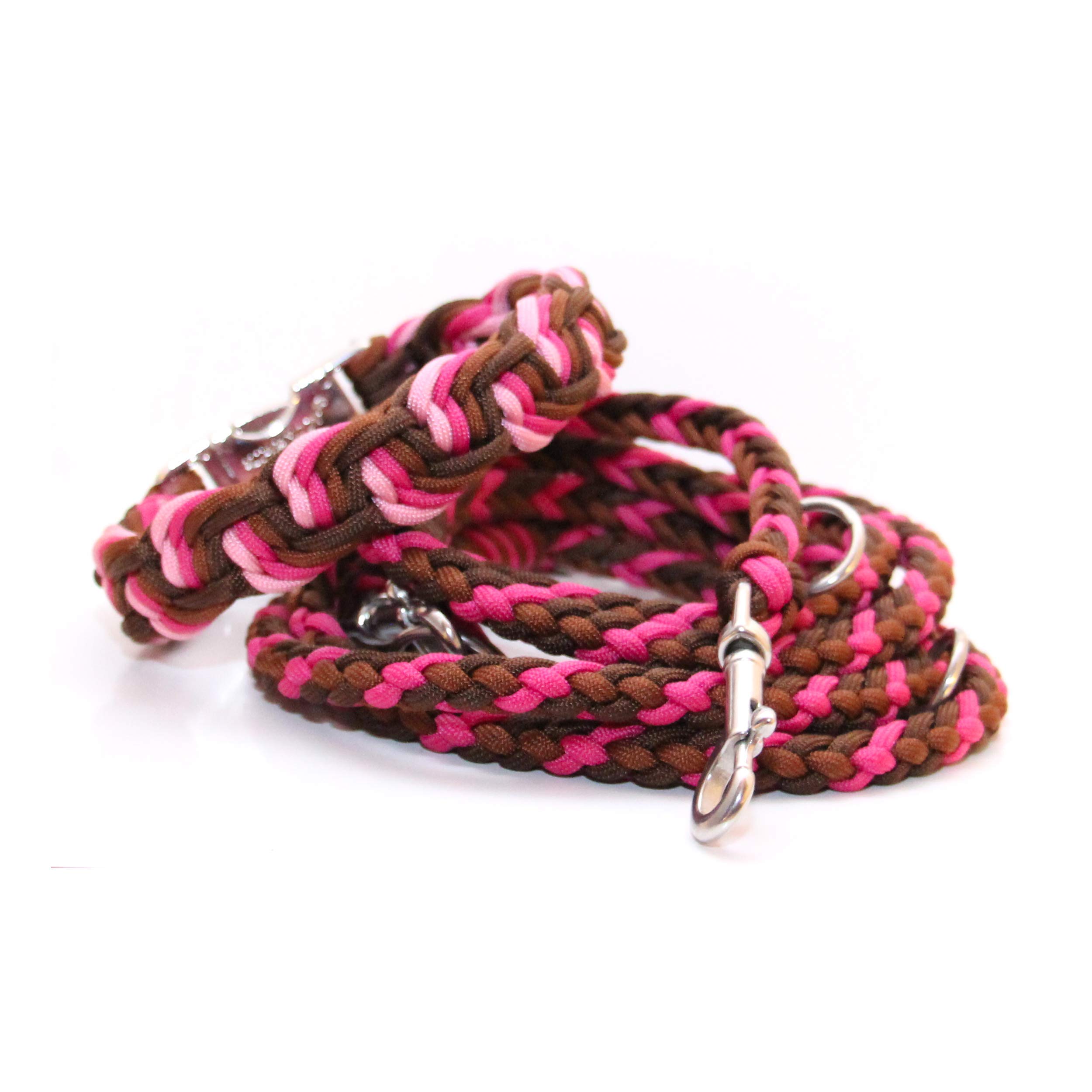 Hundehalsband Dance mit passender Leine, handgeflochten aus Paracord,