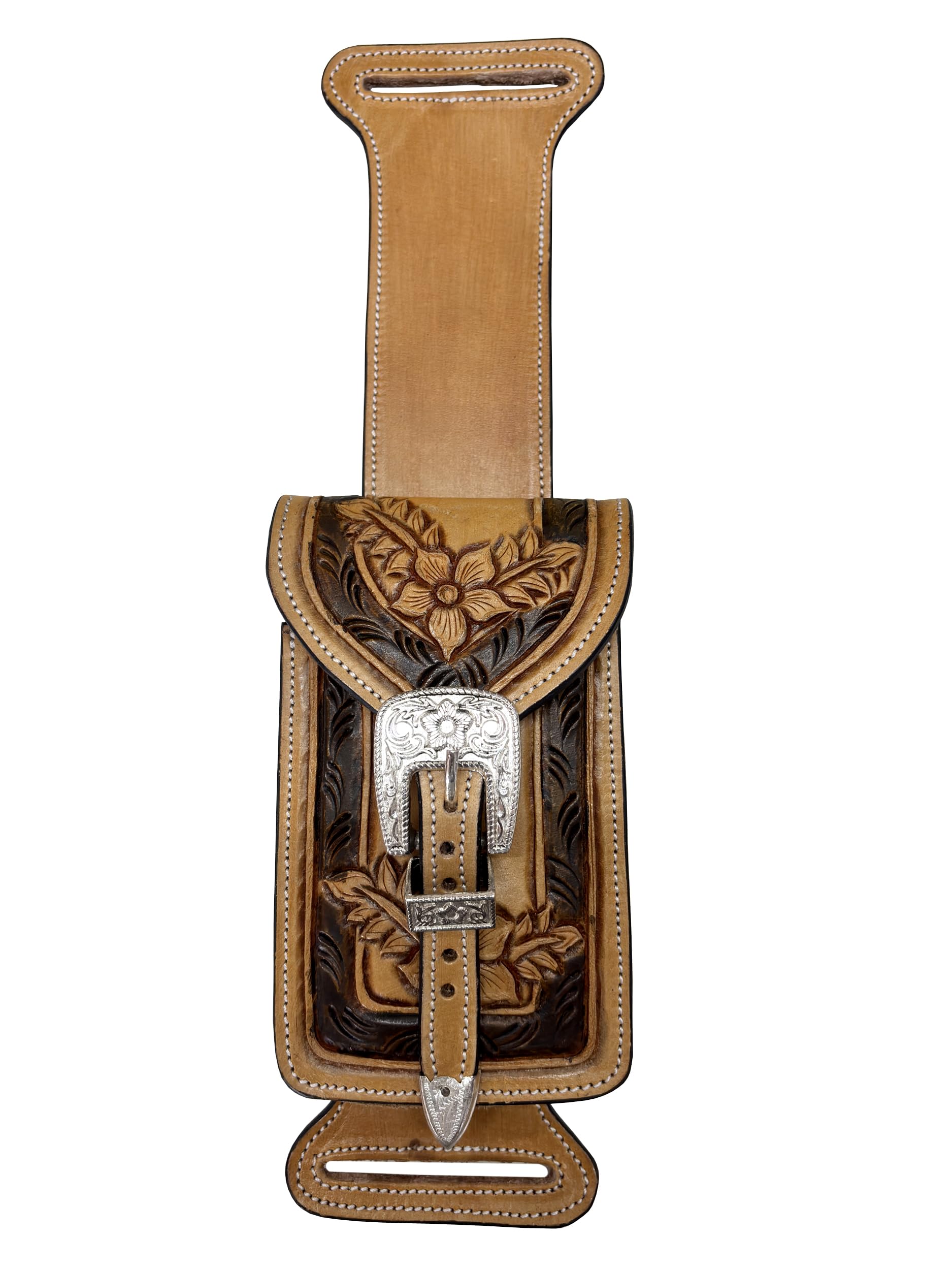 Ręcznie wykonane skórzane etui na telefon komórkowy Western Horse Saddle Rear Cinch – Zachodni pasek i pokrowiec na telefon z siodłem, regulowane zapięcie na klamrę 016
