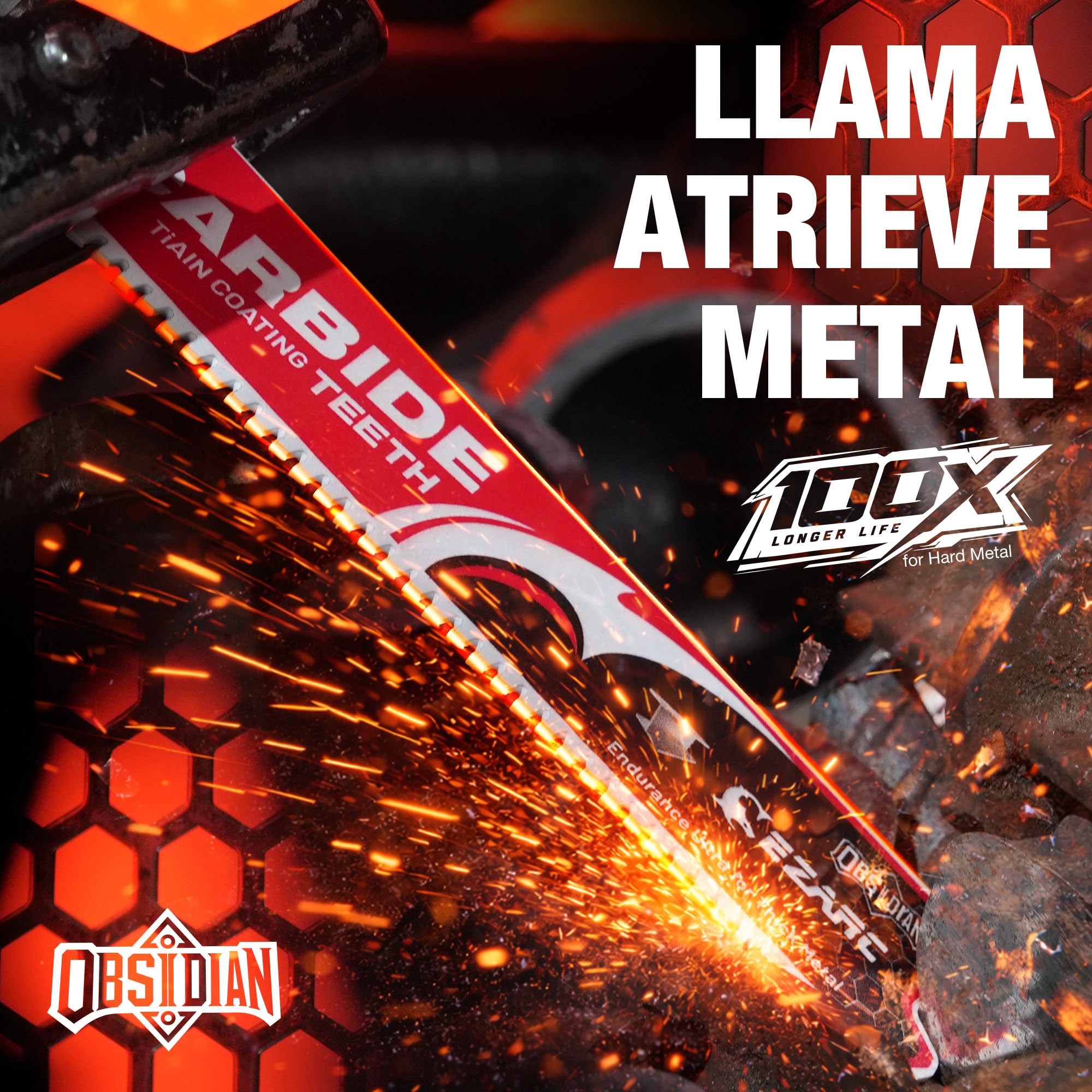 Hoja de sierra recíproca EZARC Obsidian Carbide (Pro) R678HMK 8TPI Endurance Ultra para metal grueso, hierro fundido, acero aleado 150 mm, paquete de 3