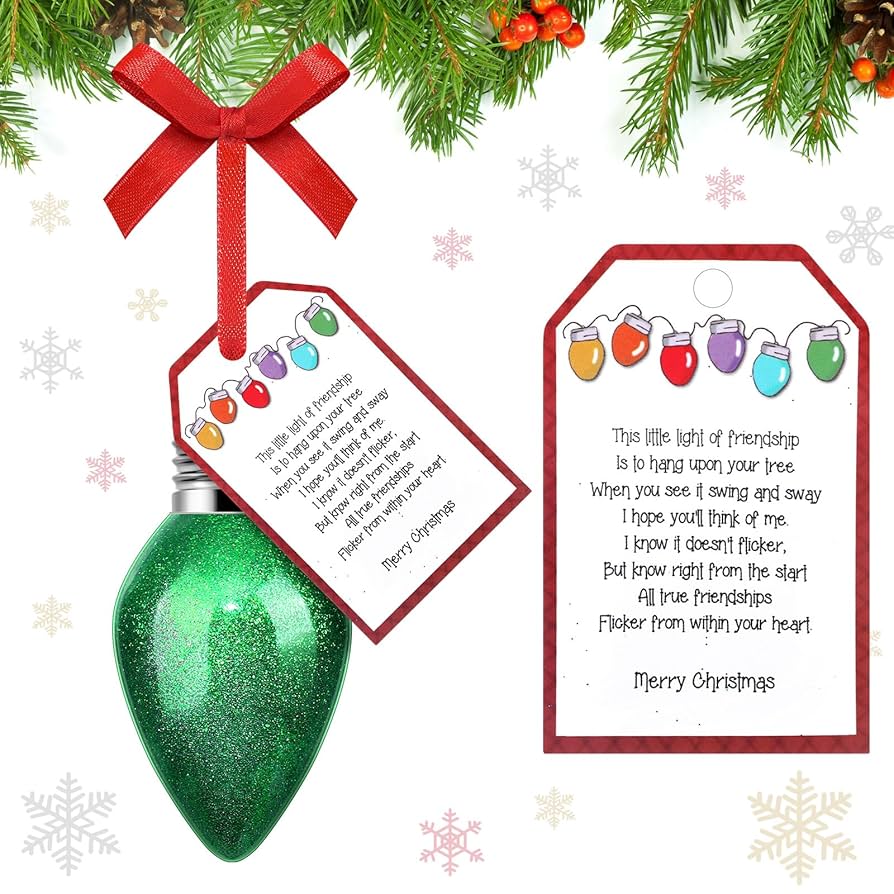 Amazon.com: Vercraft Christmas Friendship Ornament - 3.15'' Glitter Bulb with Poem Card & Red Bow - Stocking Stuffer for Women - Dark Green : Home & Kitchen amazon-com-vercraft-christmas-friendship-ornament-3-15-glitter-bulb-with-poem-card-red-bow-stocking-stuffer-for-women-dark-green-home-kitchen