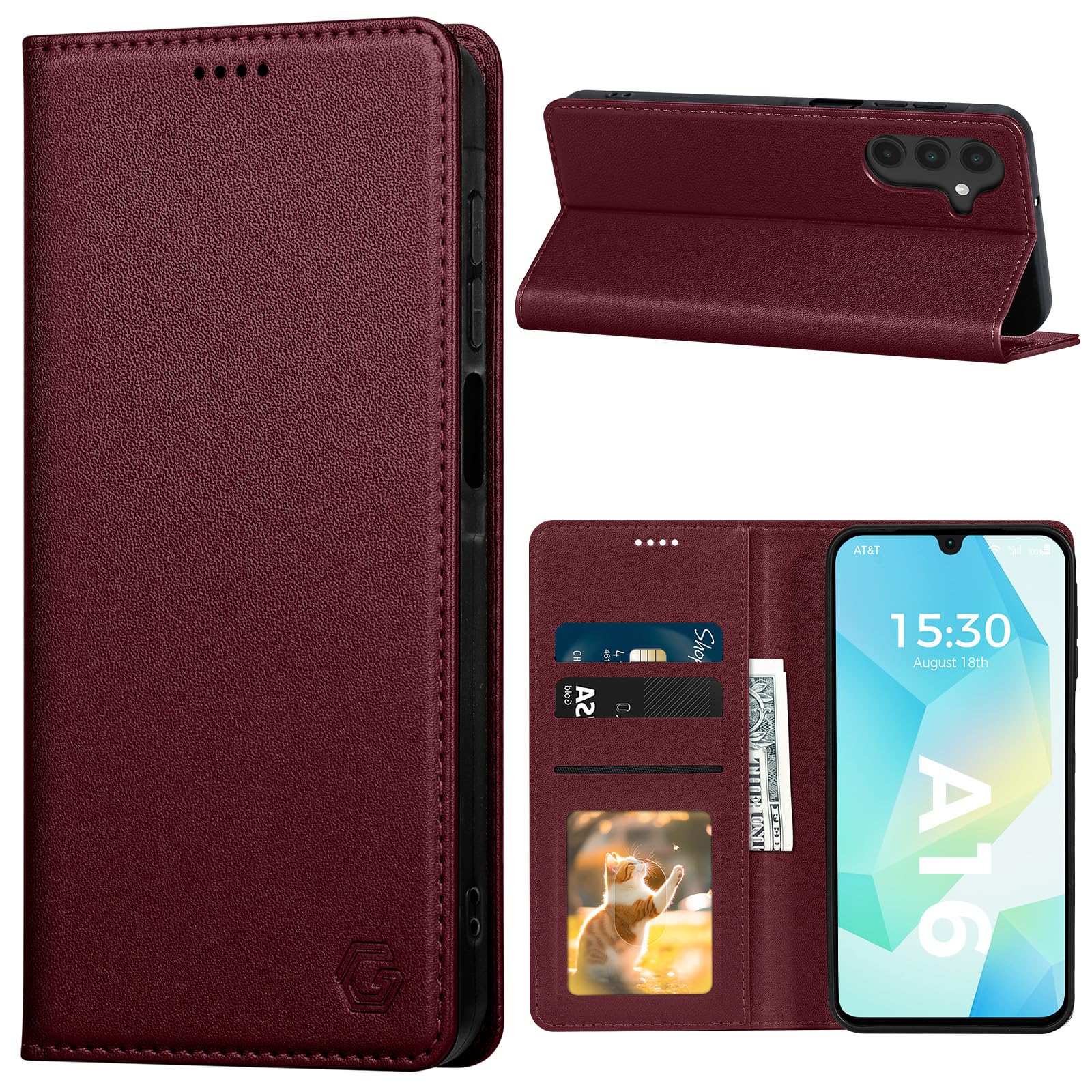 Kirnntca Handyhülle für Samsung Galaxy Hülle, Kartenfach Premium PU Leder Klapphülle Schutzhülle, Standfunktion Tasche Flip Case für Samsung Galaxy Hülle