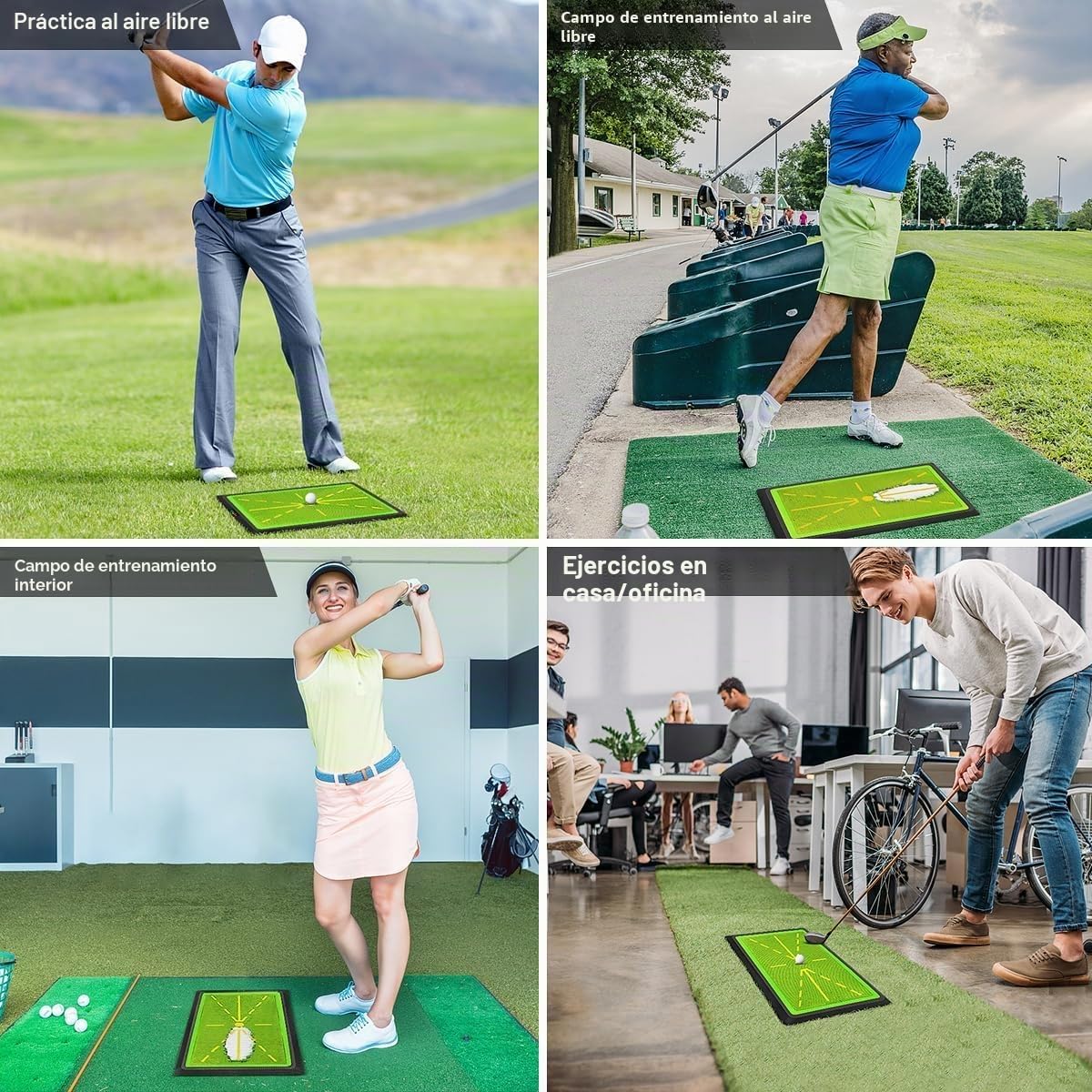 Alfombrilla de Swing de Golf 12x17 Pulgadas Tablero Divot para Entrenamiento de Golf Interior