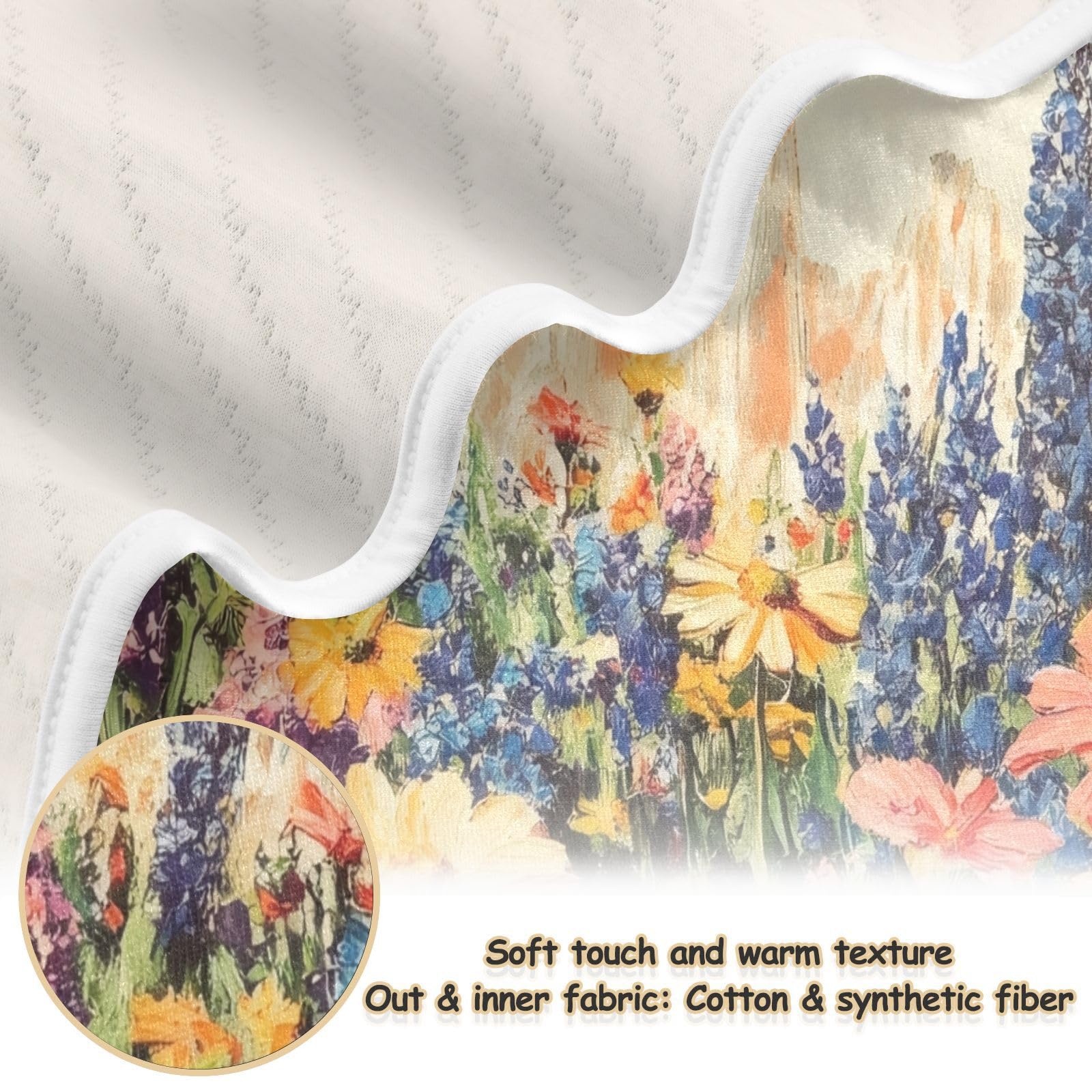 Burbuja Retro Wildflowers Baby Blanket for Boys Girls, Nursery Soft Warm Swaddling Receiving Baby Blankets, 30x40 in Toddler Blanket