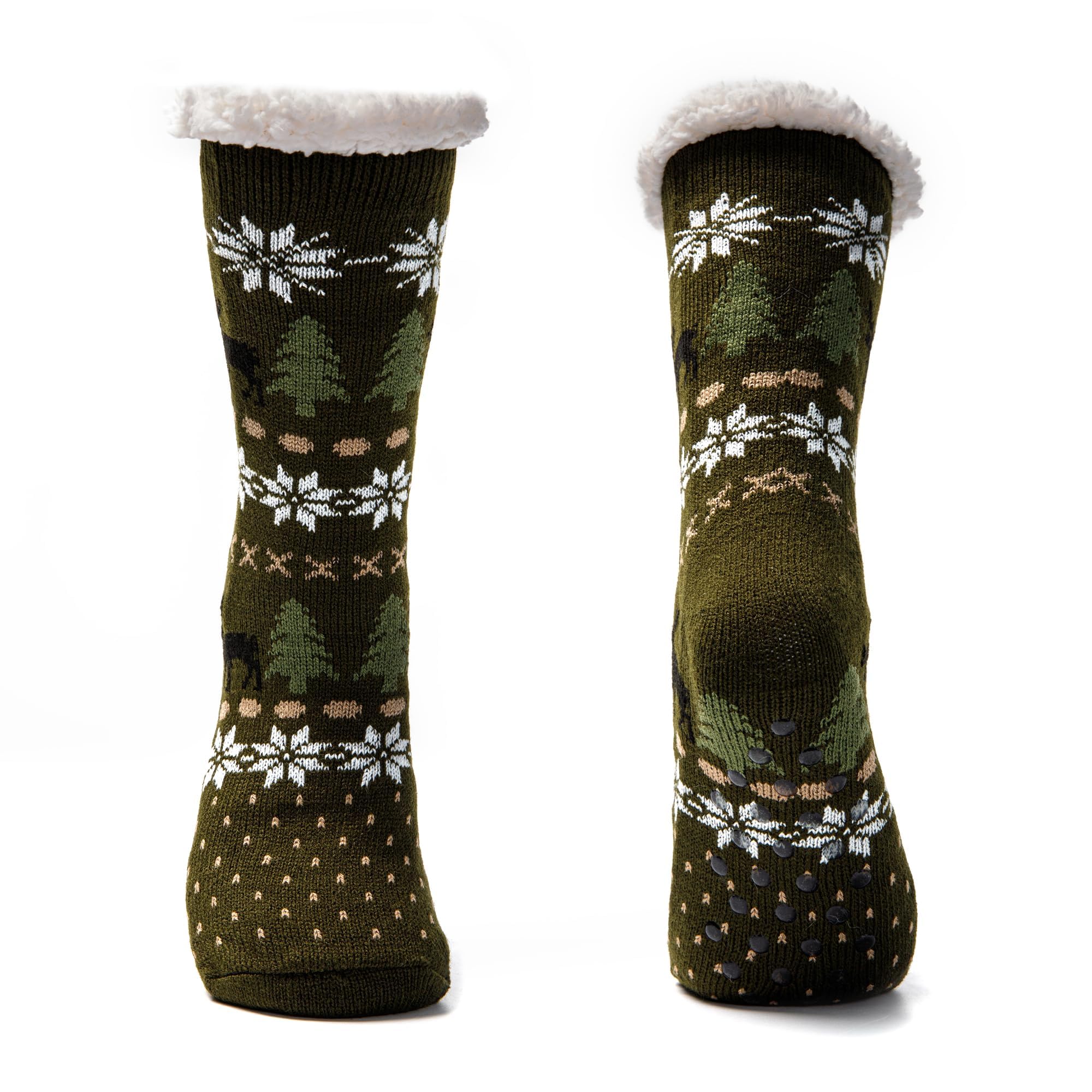 JOMIX Calcetines Antideslizantes para Hombre Invierno Cálidos Navidad Tamaño 39-46
