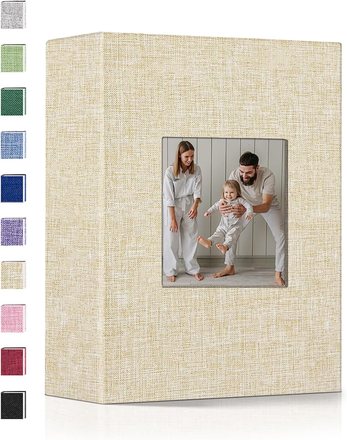 popotopPhoto Album 4x6-100 Photos Photo Books with 100 Vertical Pockets,Linen Cover Albums for Family Wedding Anniversary Baby Vacation Pictures
