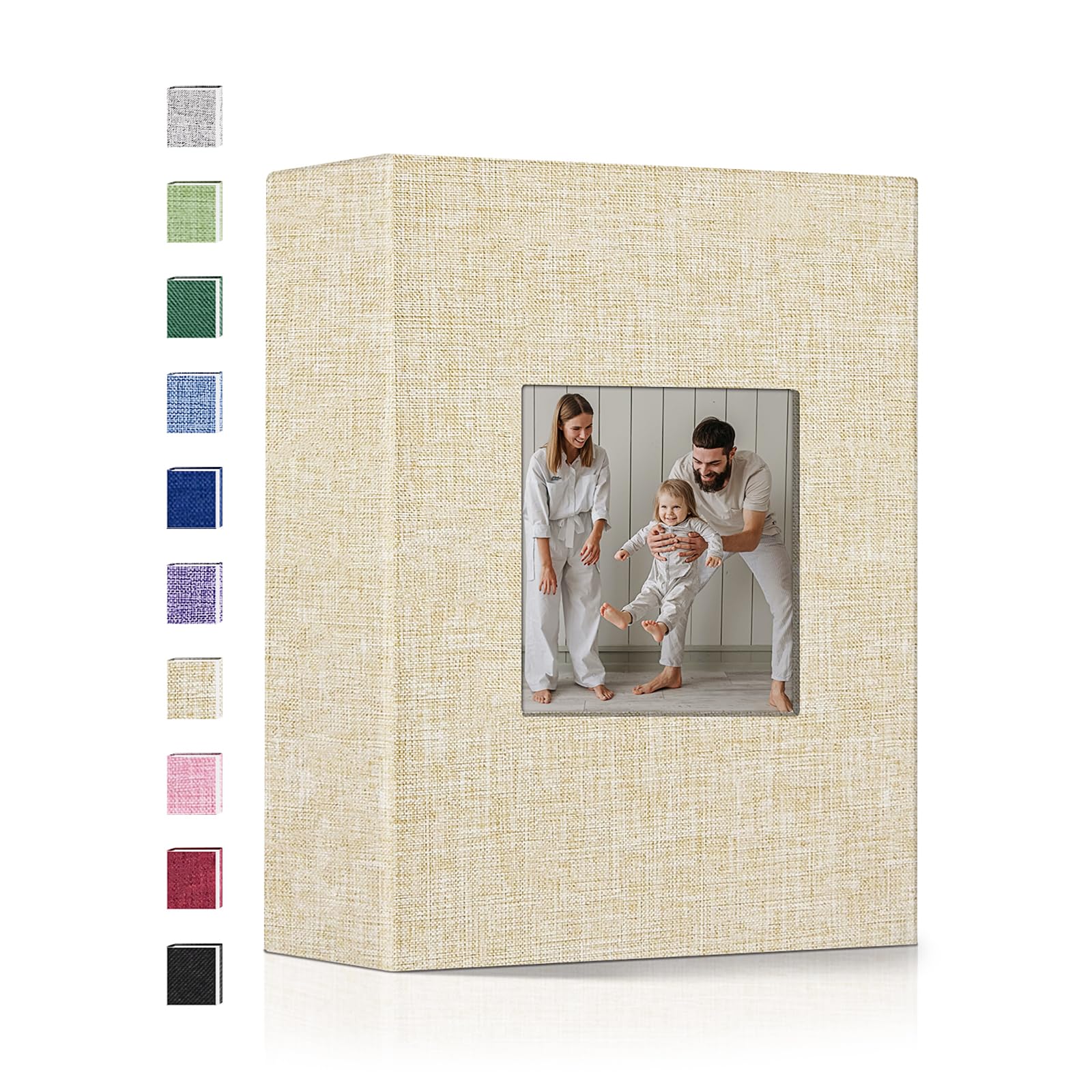 popotopPhoto Album 4x6-100 Photos Photo Books with 100 Vertical Pockets,Linen Cover Albums for Family Wedding Anniversary Baby Vacation Pictures