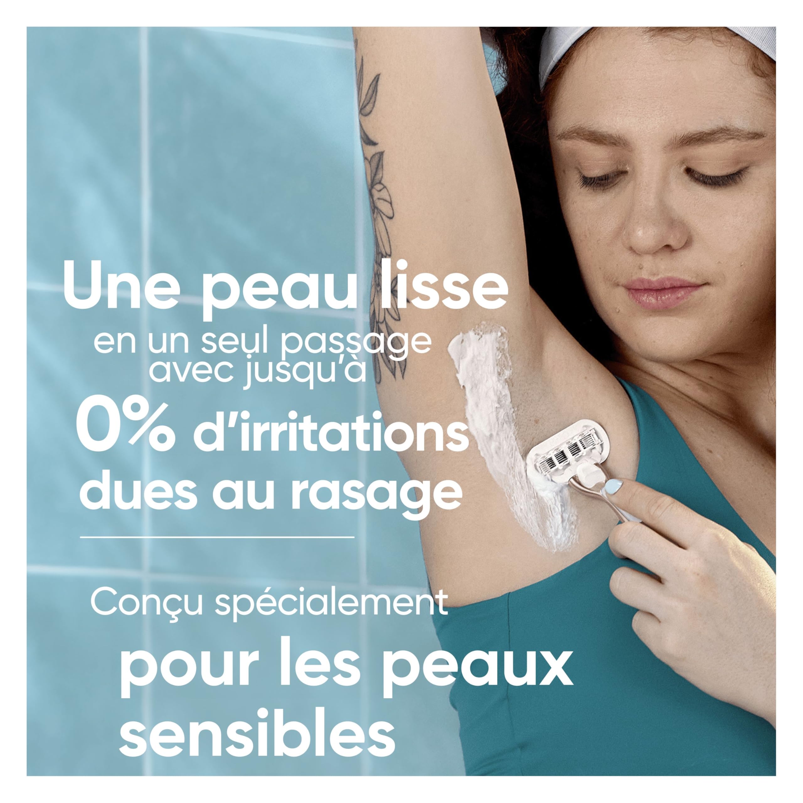 Gillette Venus Lames de Rasoir Femme, 10 Rechanges Pro Smooth Sensitive | Cartouche avec une Bande Lubrifiante, Technologie SkinElixir Conçue pour la Peau Sensible, 1 Recharge Jusqu’à 30 Jours