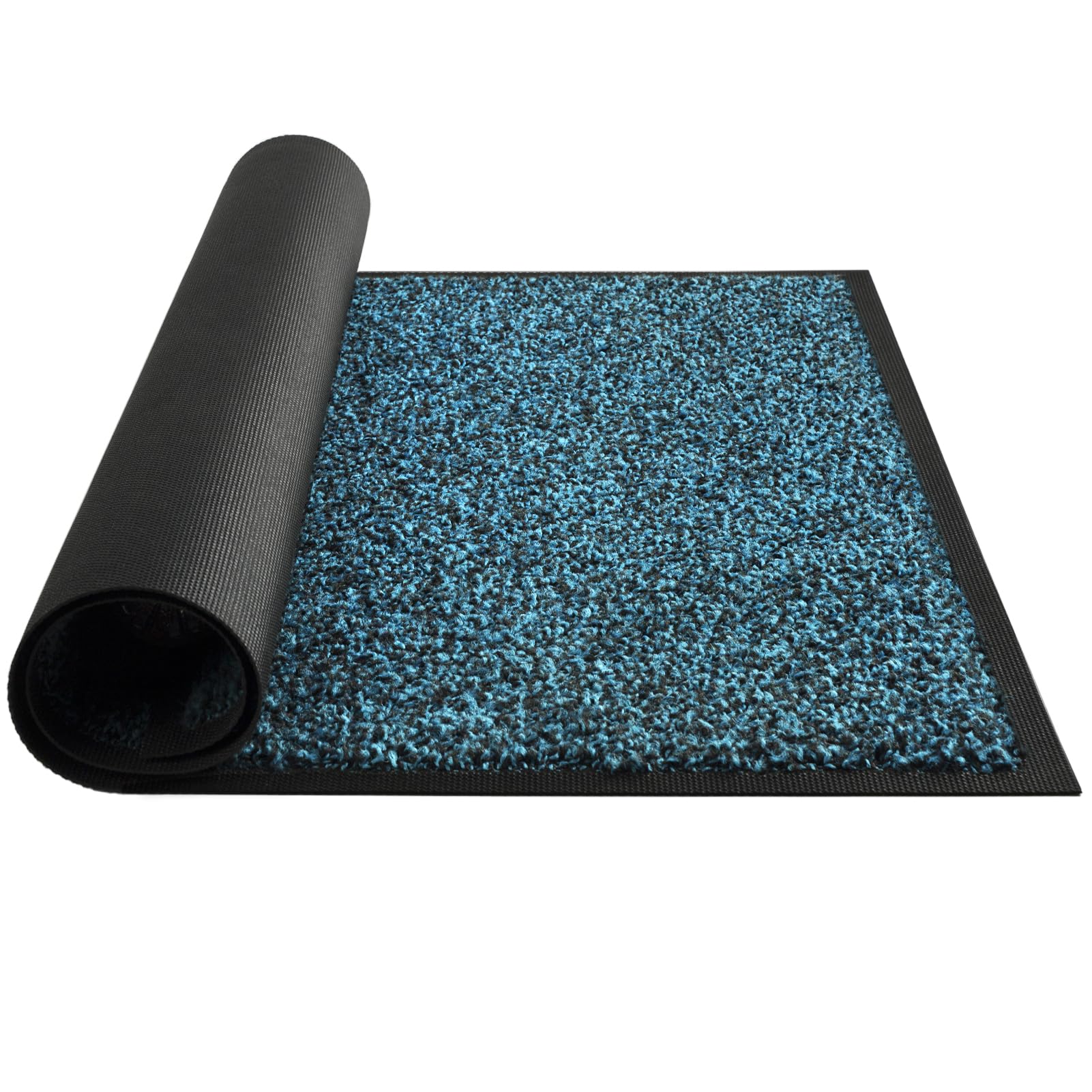Mibao Dirt Trapper Door Mat Runner for Indoor&outdoor-5, Black&blue, 61 x 91 cm (Rectangular)