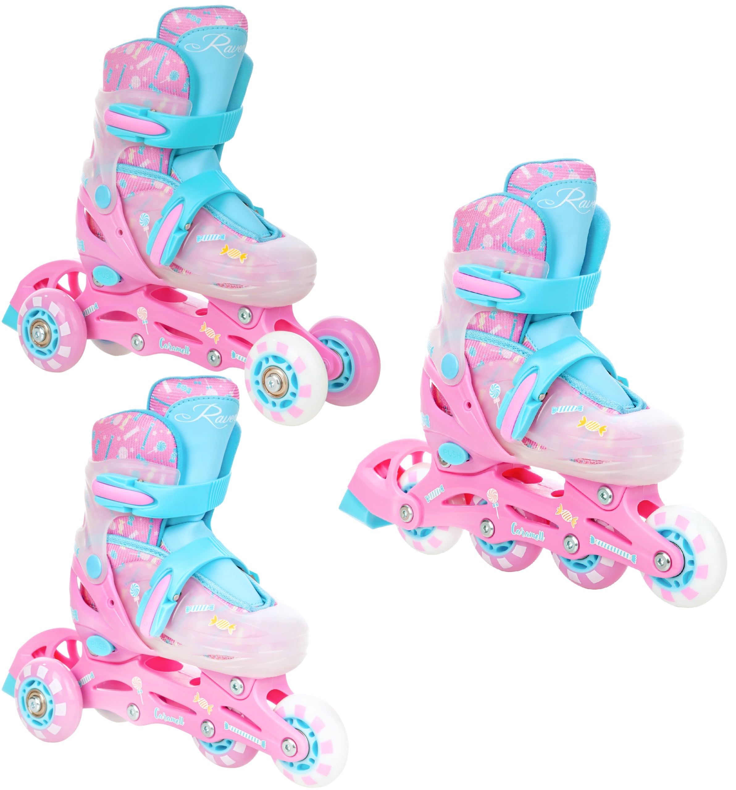 Raven - Patines para niñas y niños, Adultos - 3 en 1 con Ruedas en línea, para Aprender - Ajustables