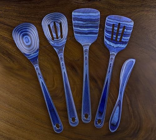 Miniatura 7 de Baltique Malta Collection - Espátula ranurada de madera de 12-12", segura para antiadherente