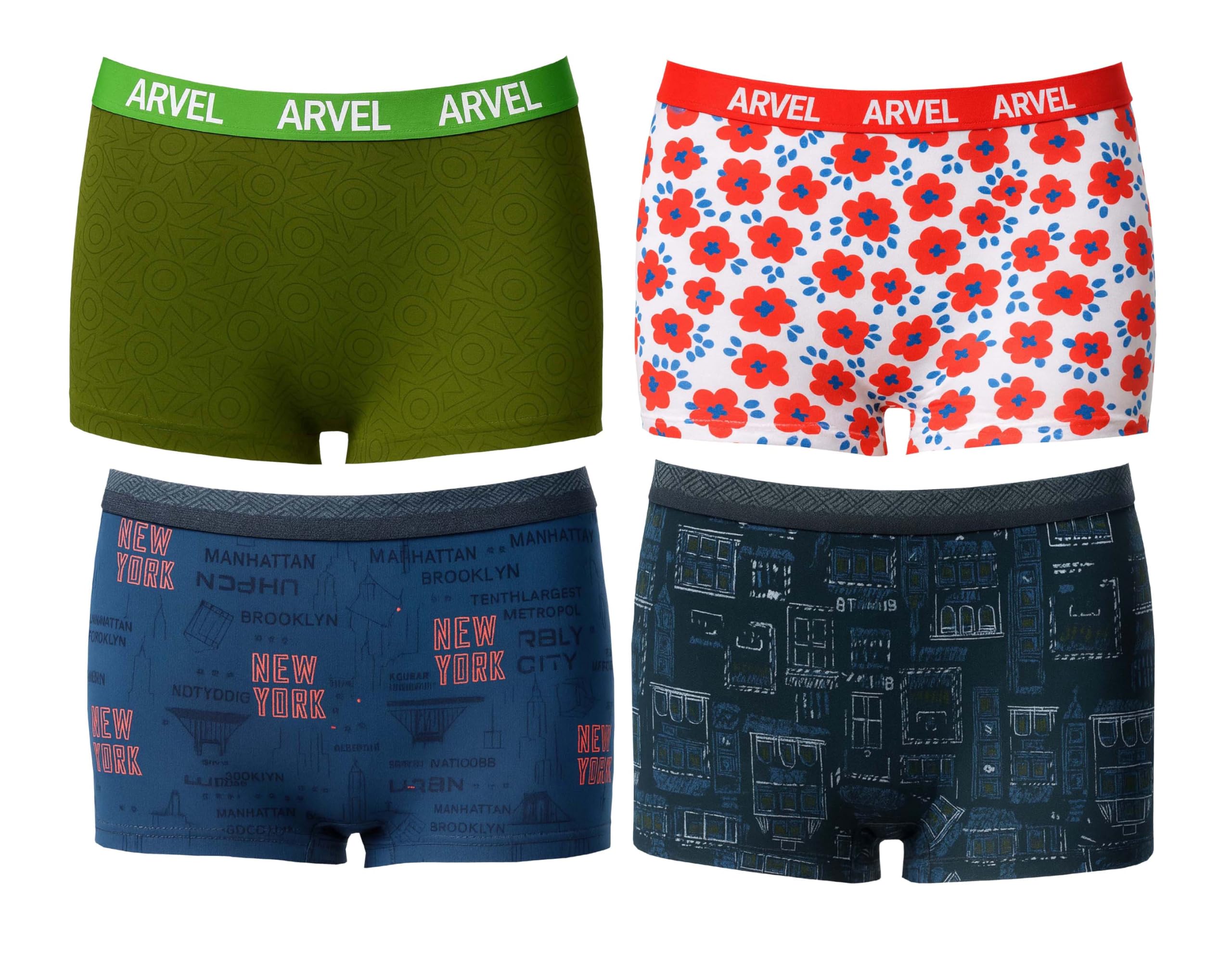 JSR Girls Cotton Boyshorts Bloomers | Soft Stretchable Innerwear for Kids | 2–8 Years | Pack of 4 Multicolour