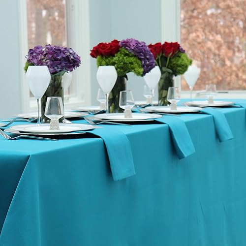 Miniatura 2 de Kadut Mantel rectangular  90 x 132 pulgadas  Mantel rectangular caribeño para mesa de 6 pies en poliéster lavable  30 pulgadas de caída, ideal para