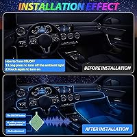 Vista 7 de Tira de luces LED para coche, luces interiores del coche, kit de iluminación LED ambiental con RGB de 16 millones de colores de fibra óptica y ritmo