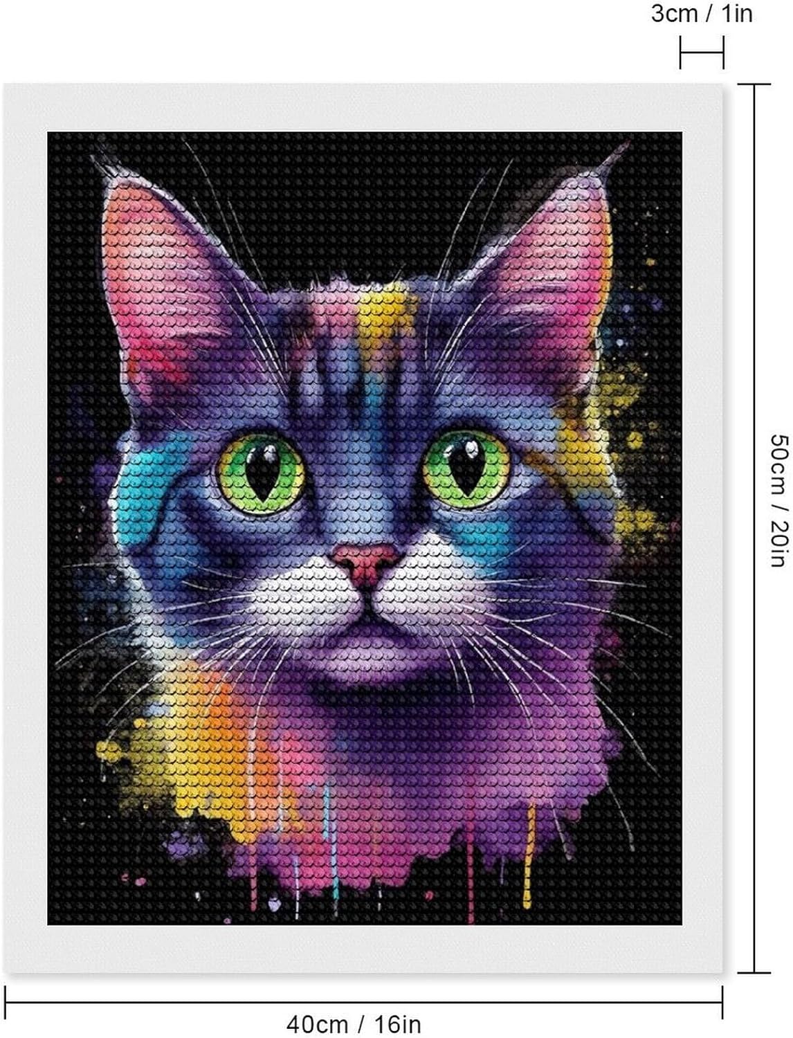 100% BLUE COLLAR DIY Creative Diamond Painting Abstract Kitten Cat Art Sticker Craft by Numbers Kits Full Drill Diamond Dots with Gem Art Crystal